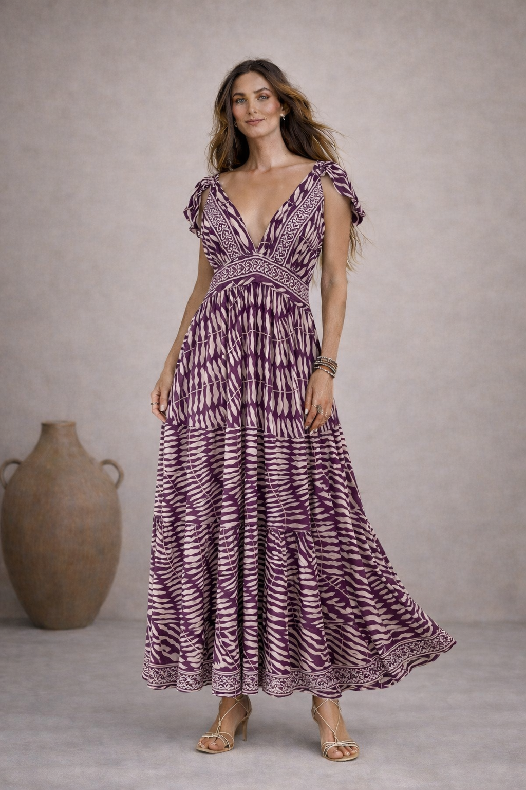 VESTIDO BOMBAY - VINO