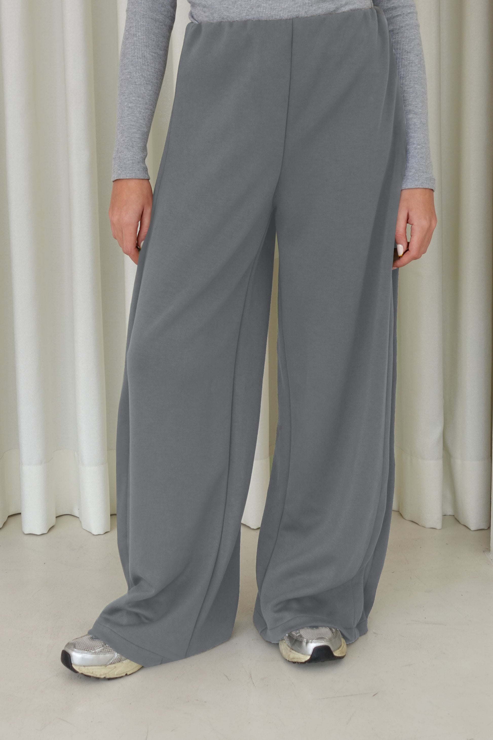 Pantalón wide leg soft - Gris claro (PRE ORDEN)