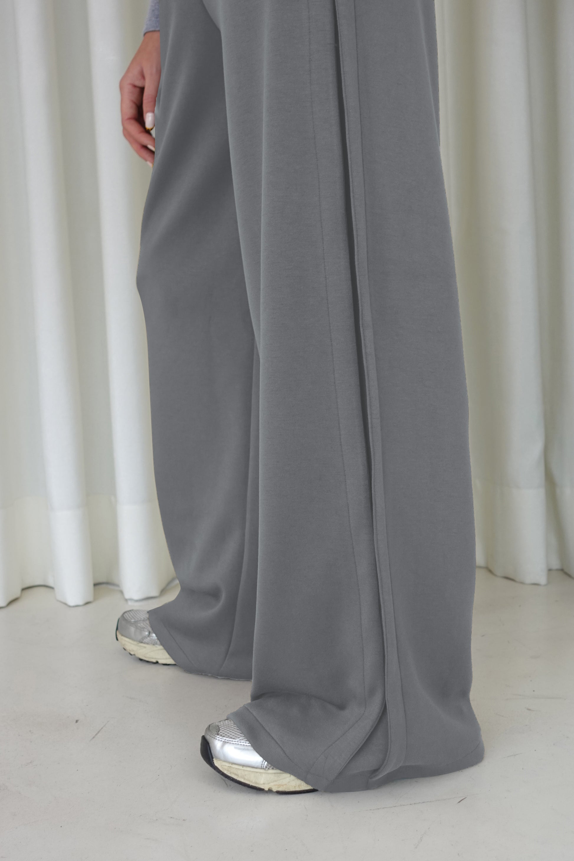 Pantalón wide leg soft - Gris claro (PRE ORDEN)