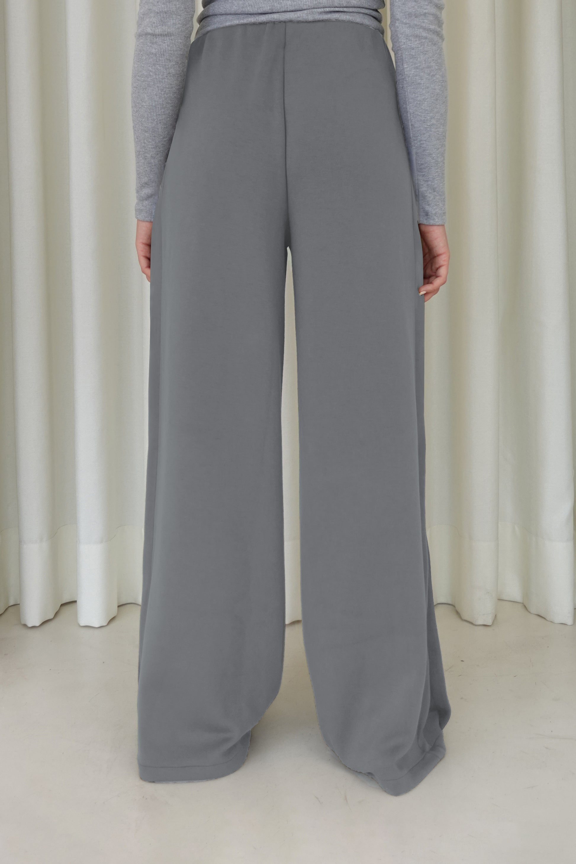 Pantalón wide leg soft - Gris claro (PRE ORDEN)