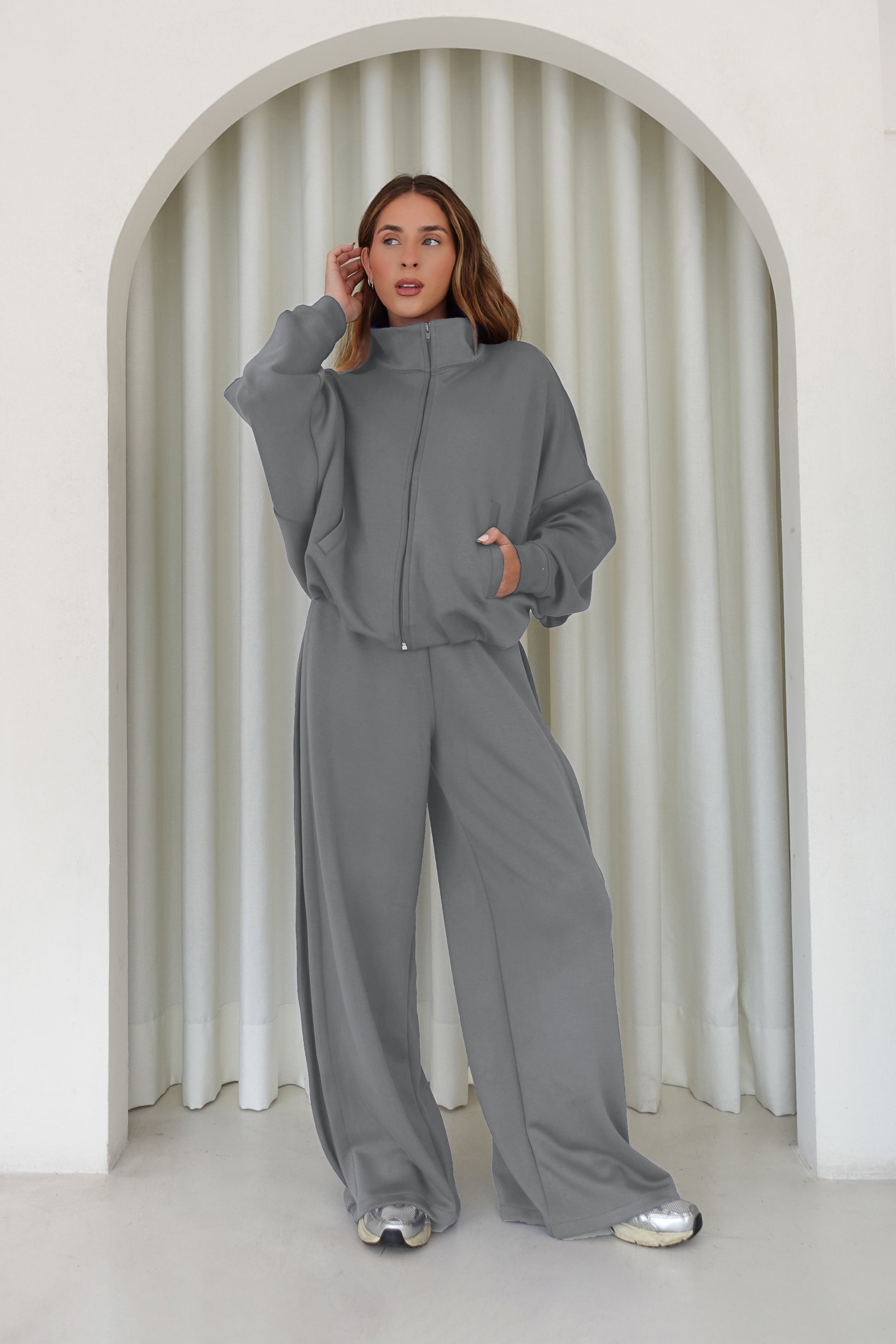Chaqueta bomber soft - Gris claro