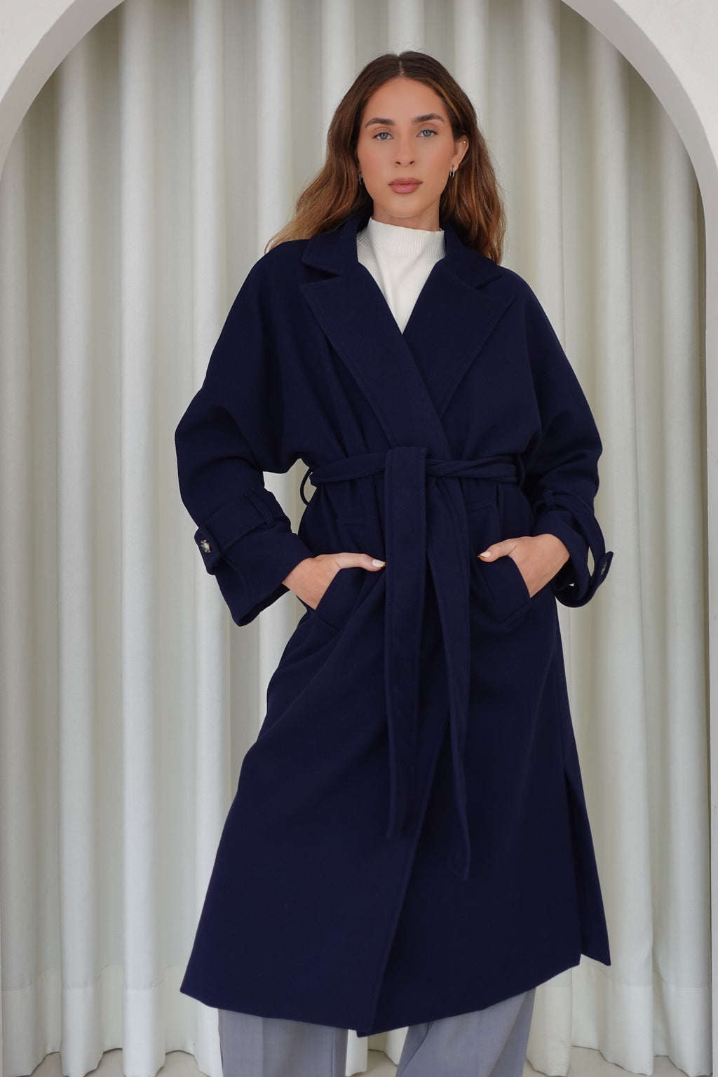 Abrigo largo oversized - Azul