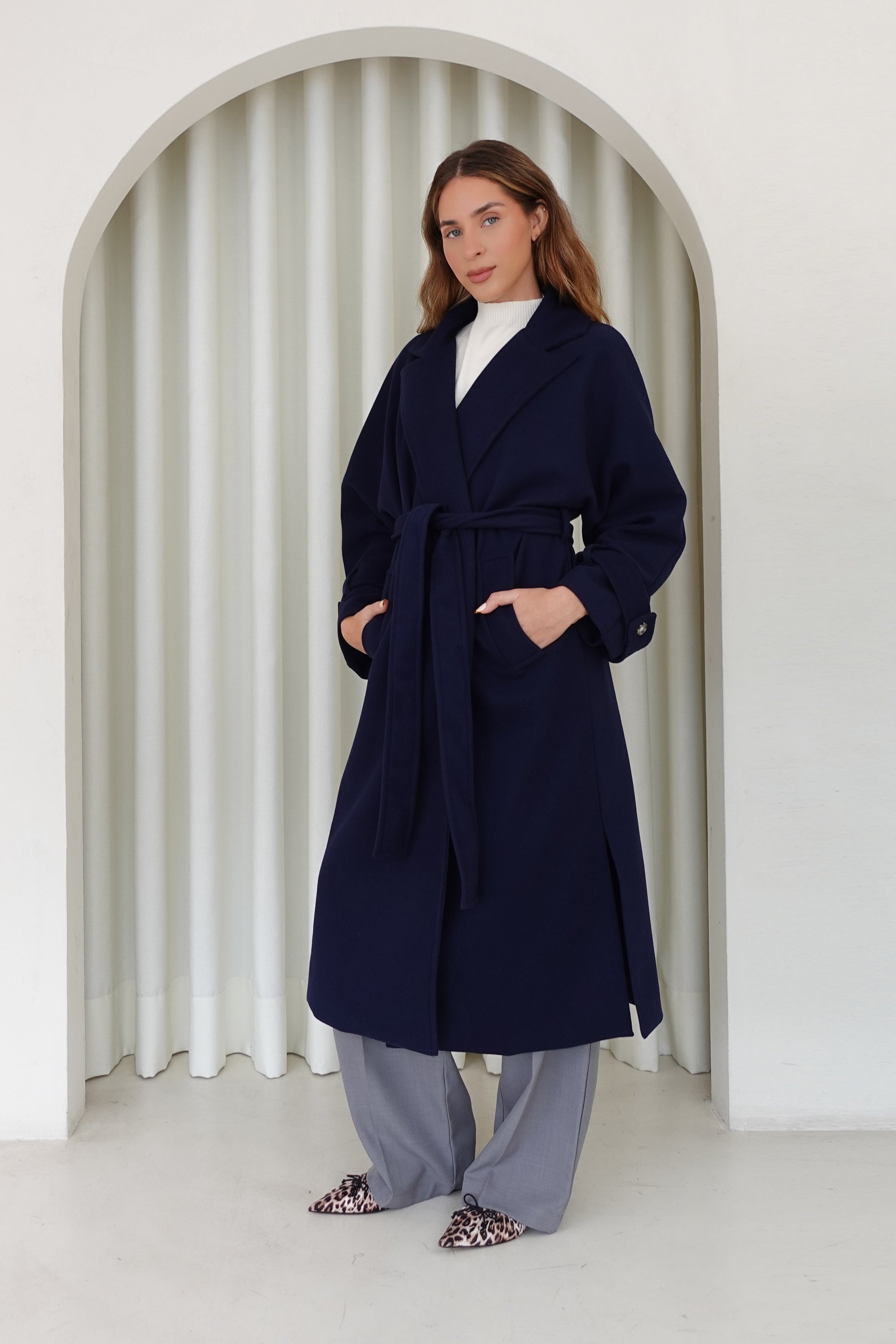 Abrigo largo oversized - Azul