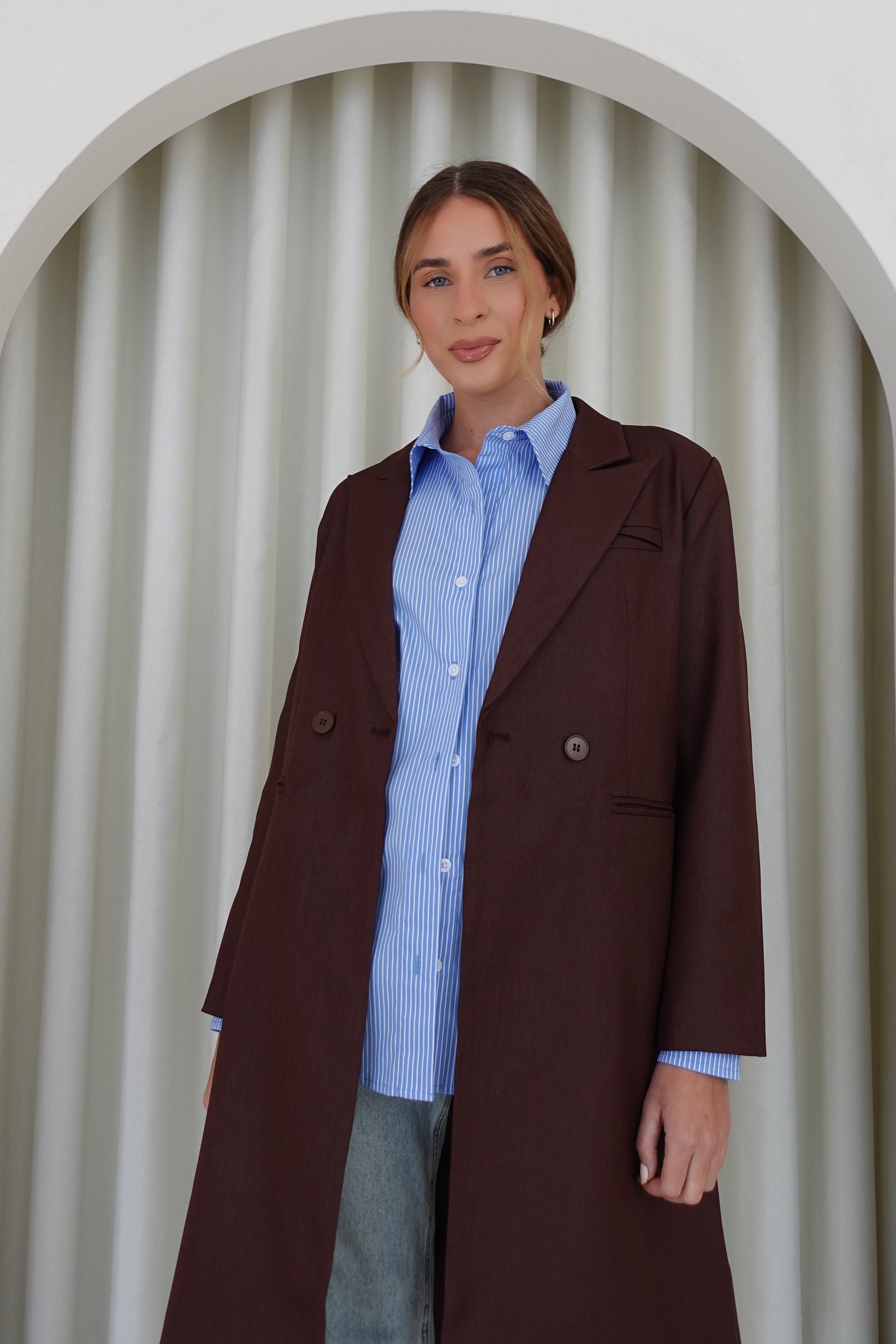 Blazer largo - Borgoña