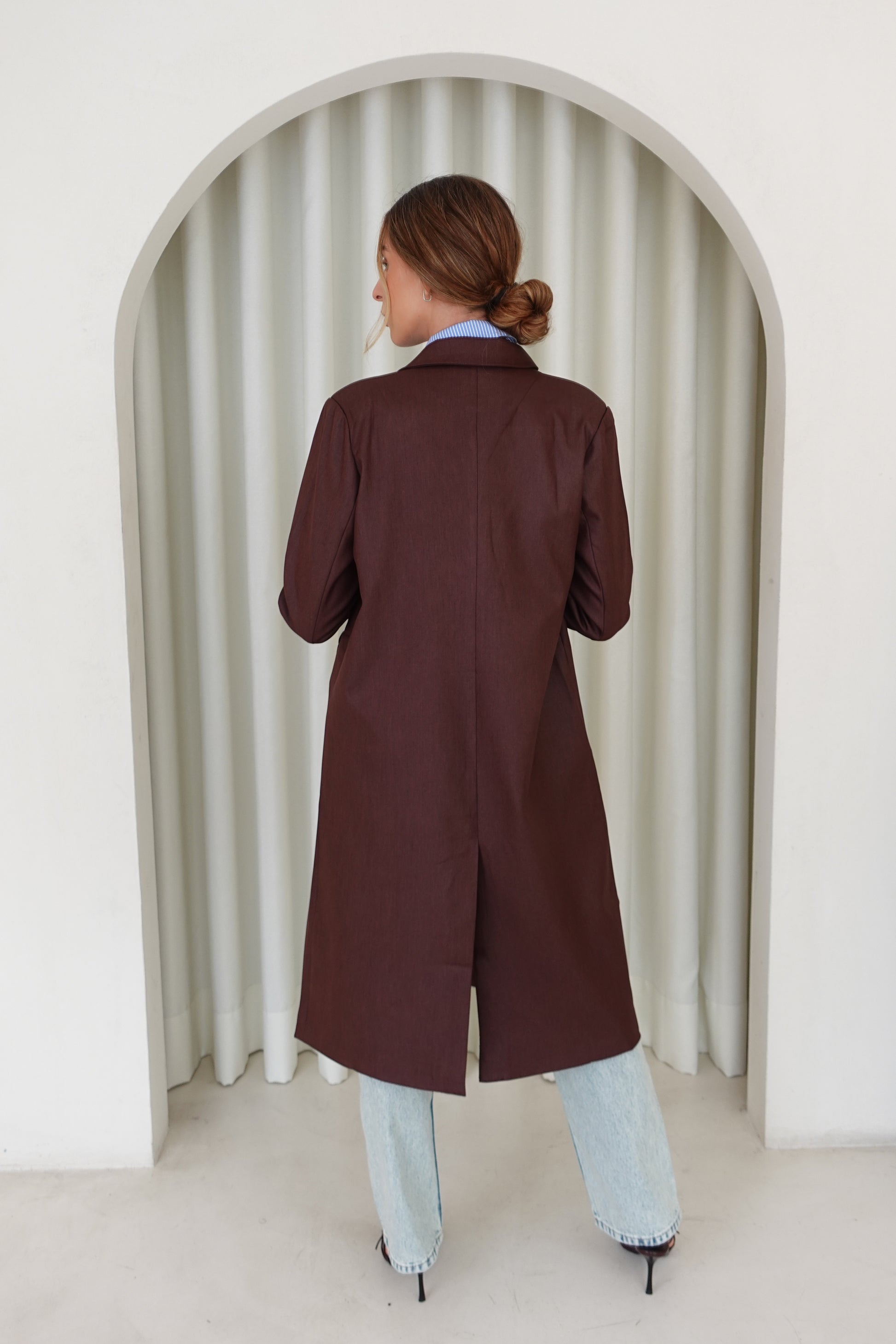 Blazer largo - Borgoña