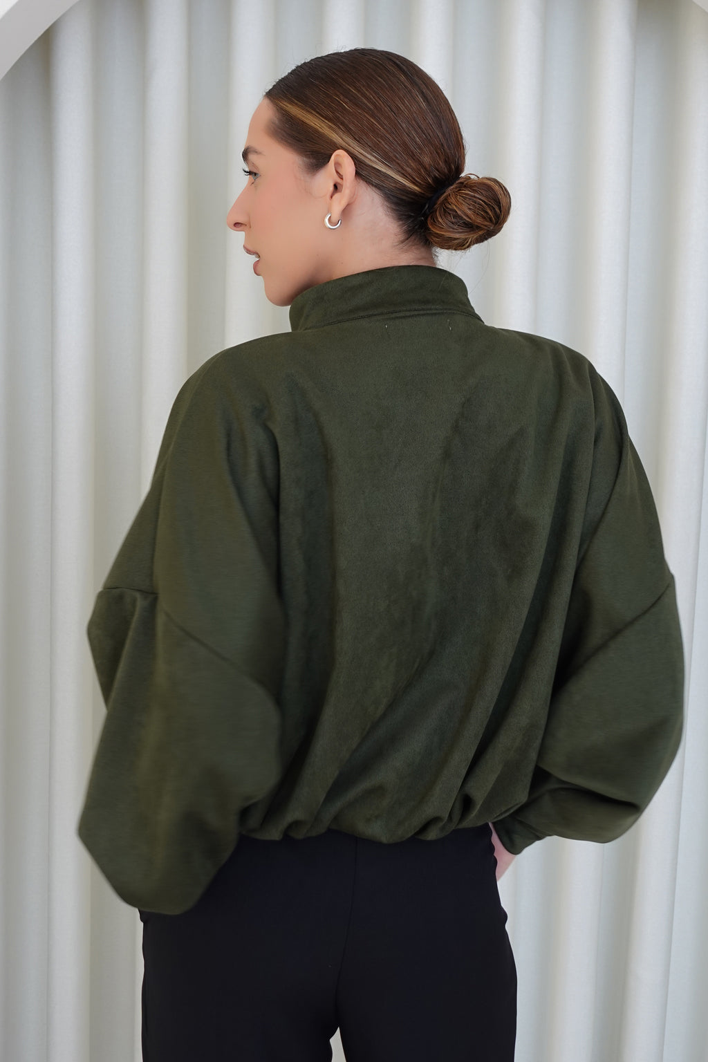Chaqueta bomber suede - Verde