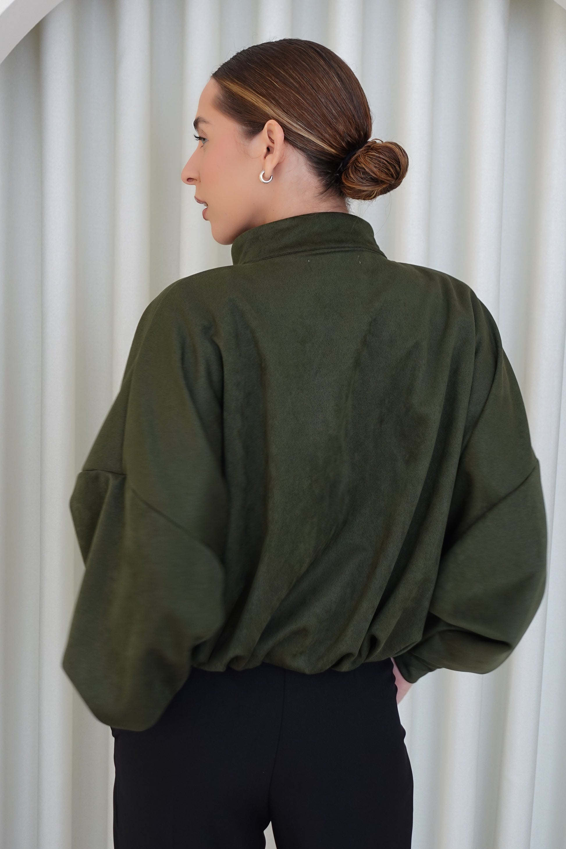 Chaqueta bomber suede - Verde