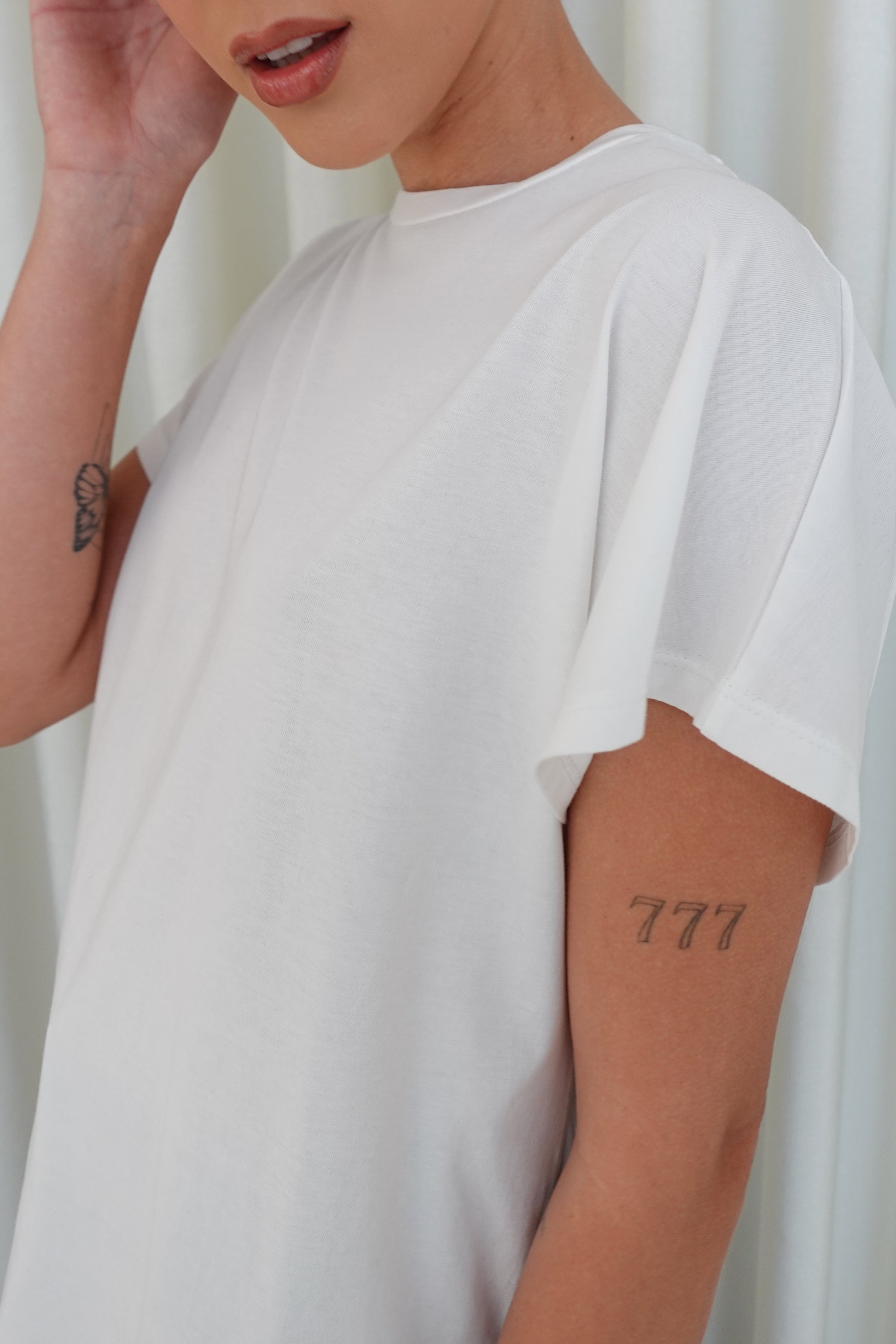 Camiseta manga caída - Blanco