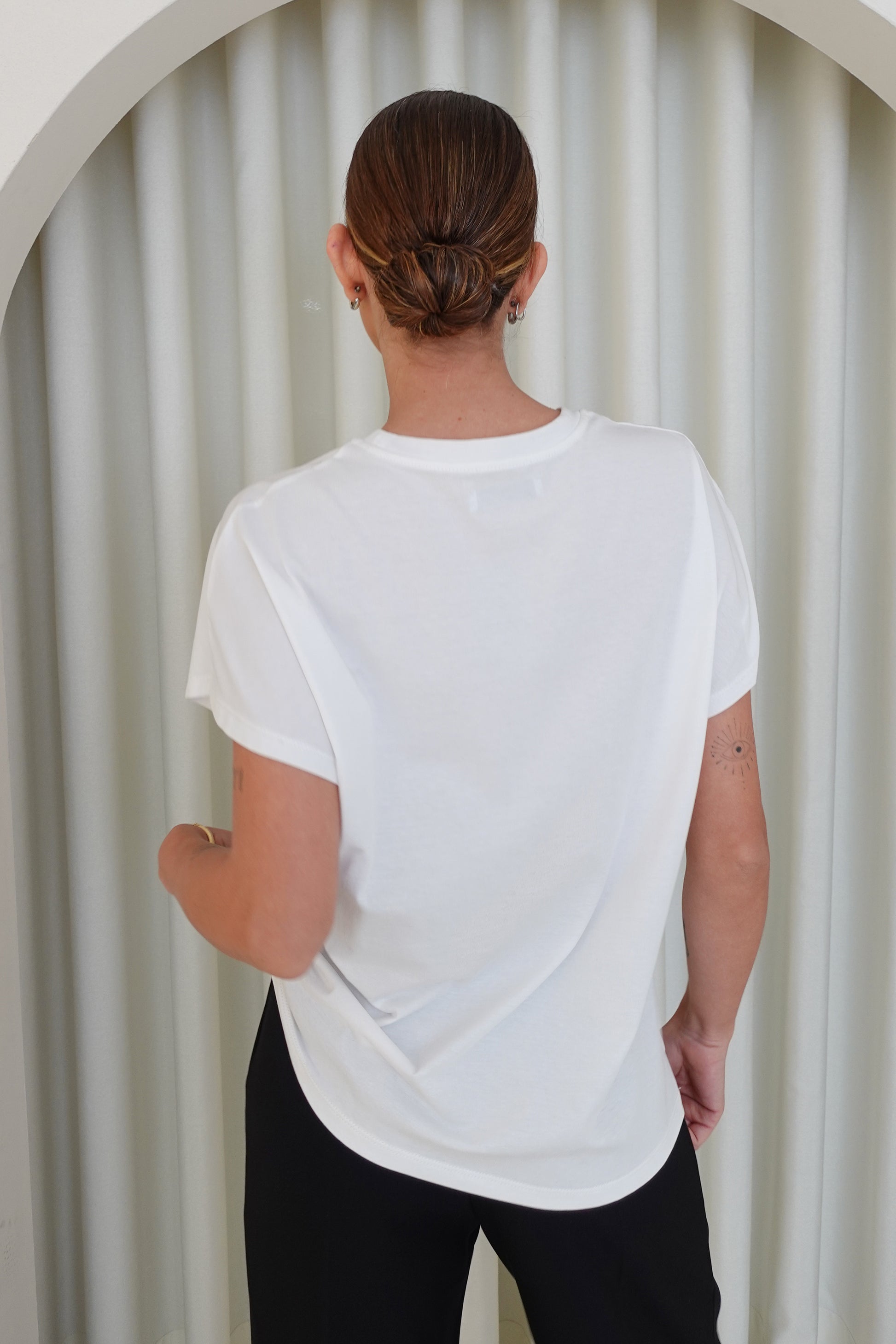 Camiseta manga caída - Blanco