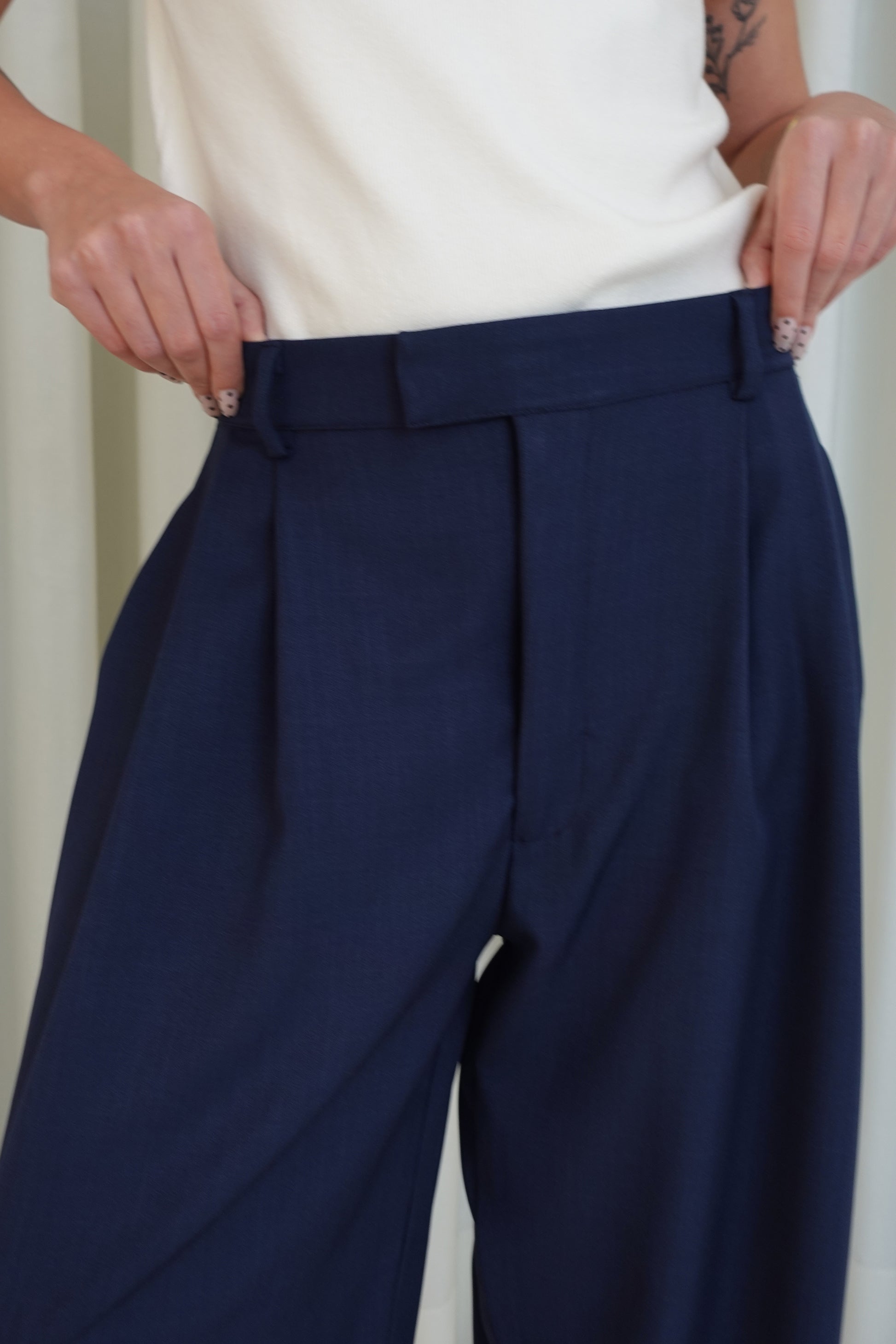 Pantalón sastre con cruce - Azul