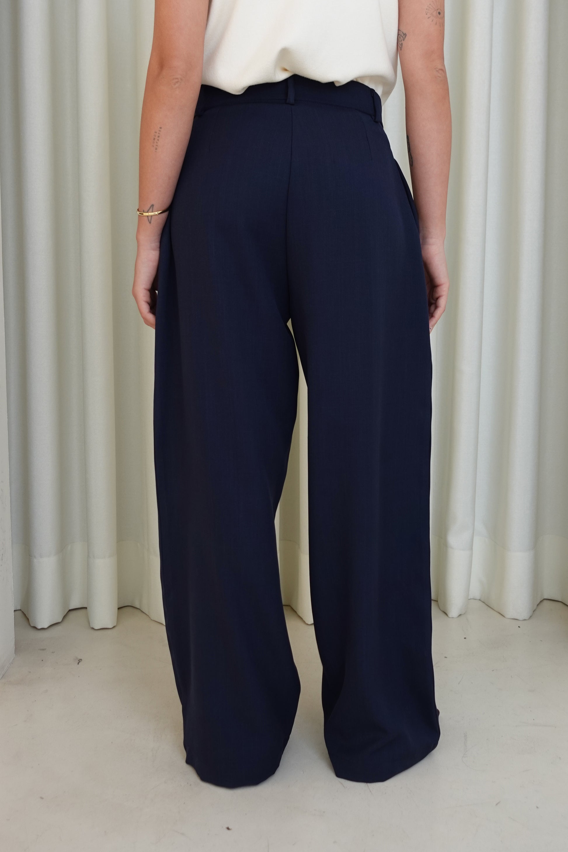 Pantalón sastre con cruce - Azul
