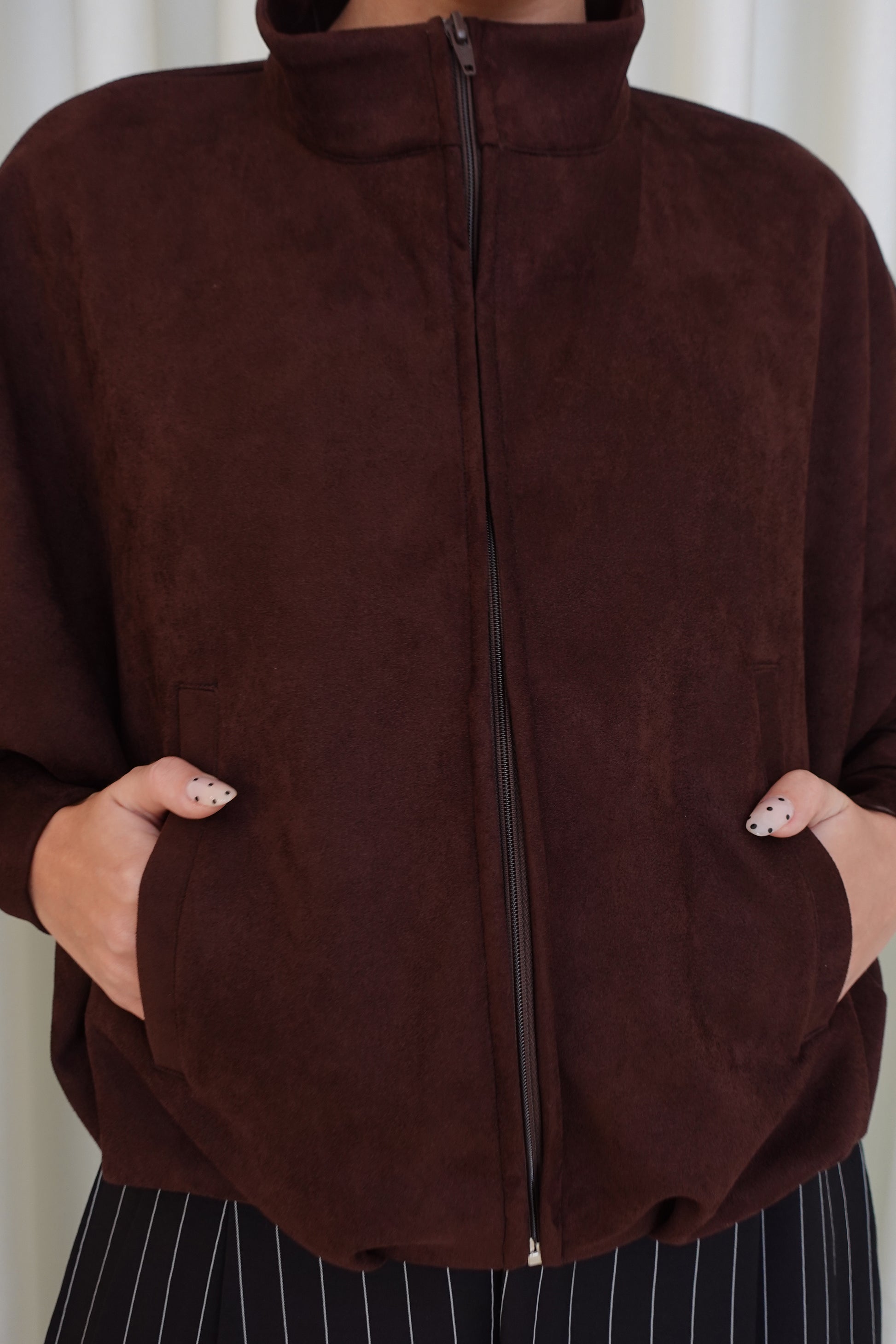 Chaqueta bomber suede - Chocolate
