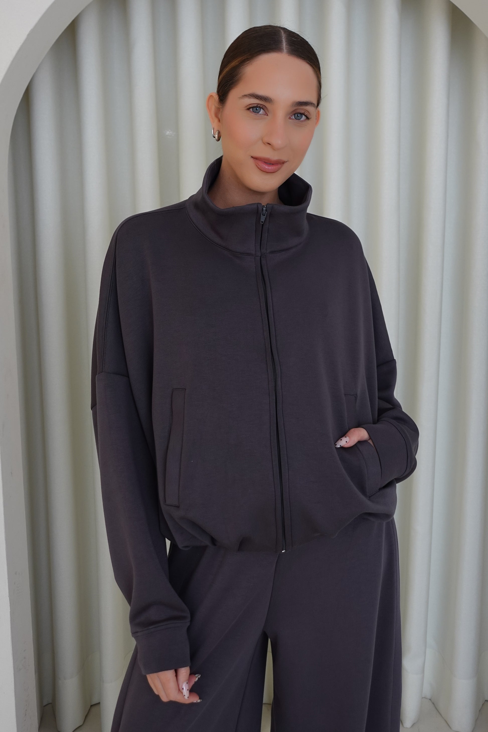 Chaqueta bomber soft - Gris oscuro