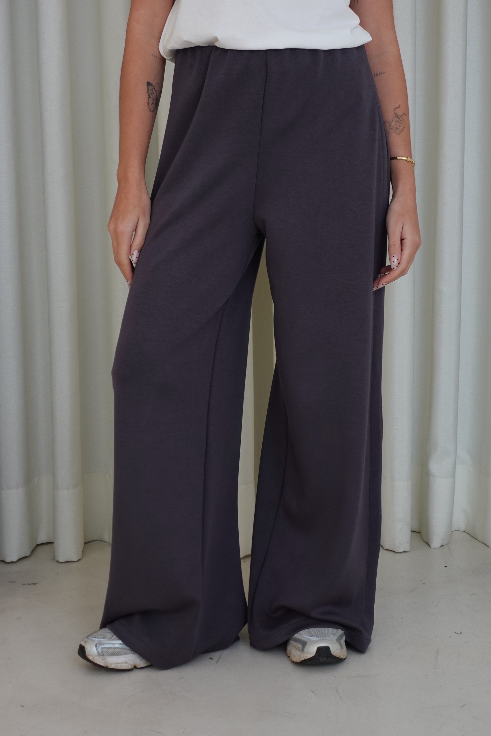Pantalón wide leg soft - Gris oscuro