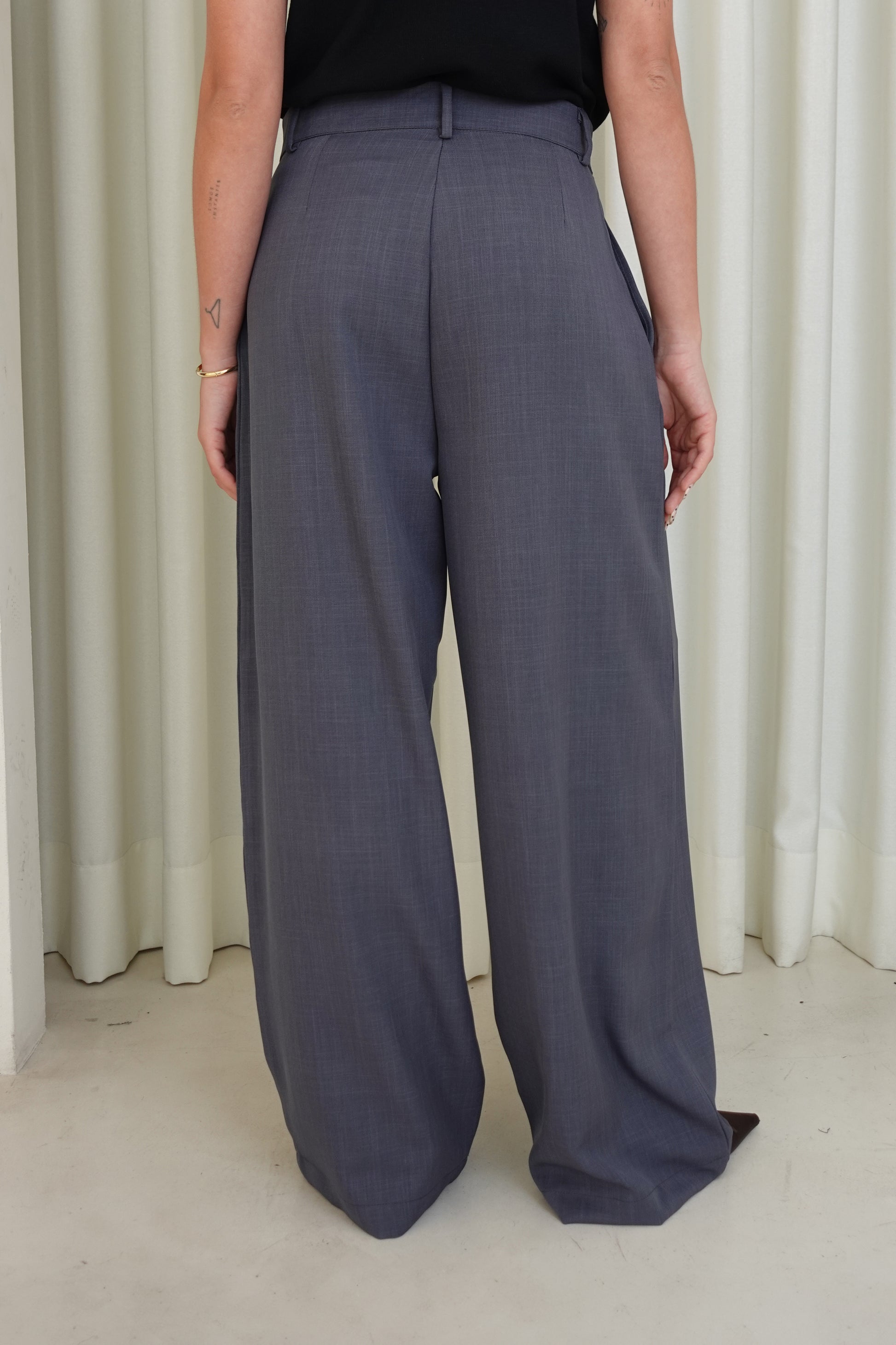 Pantalón sastre con cruce - Gris oscuro
