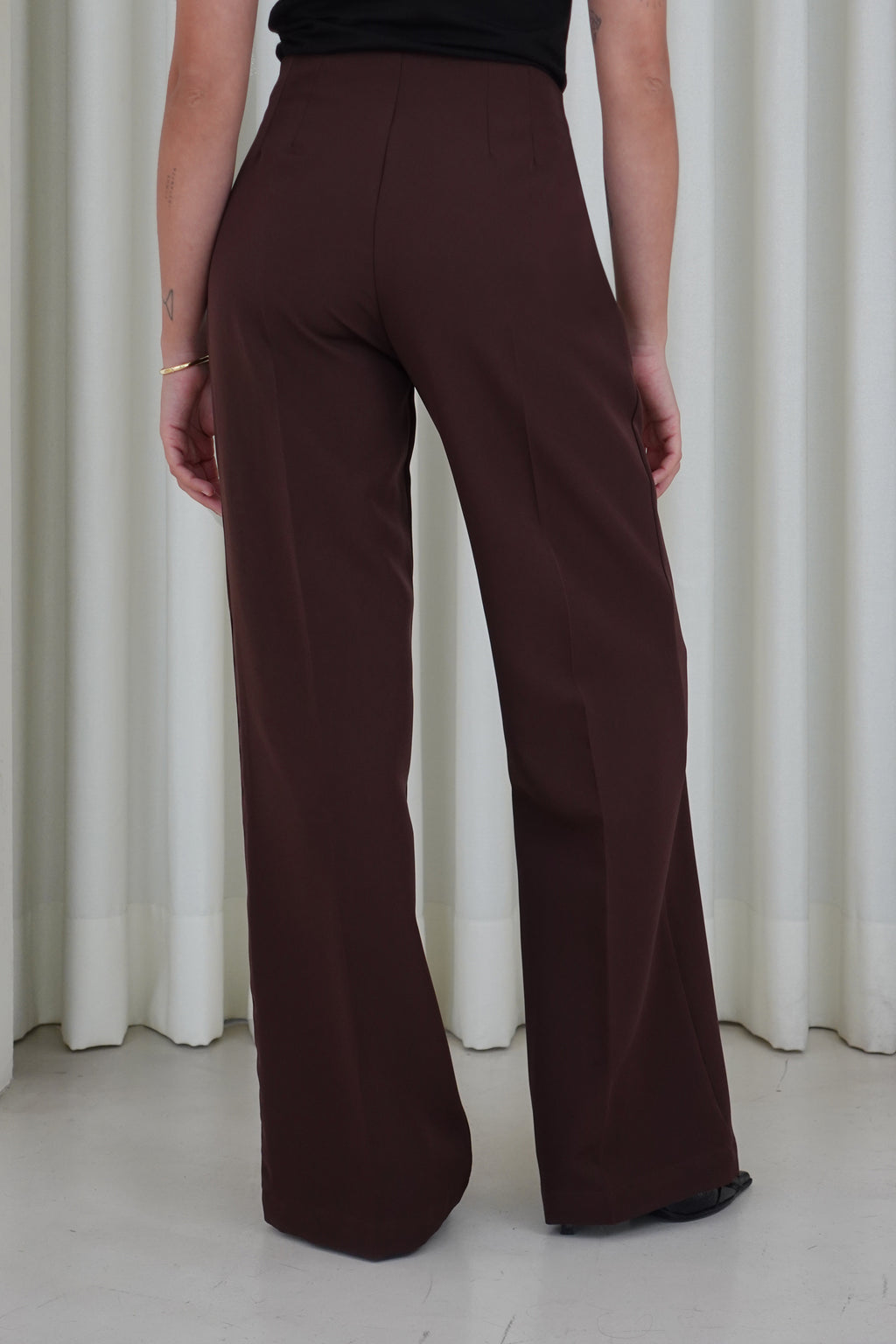 Pantalón sastre con pinzas - Marrón