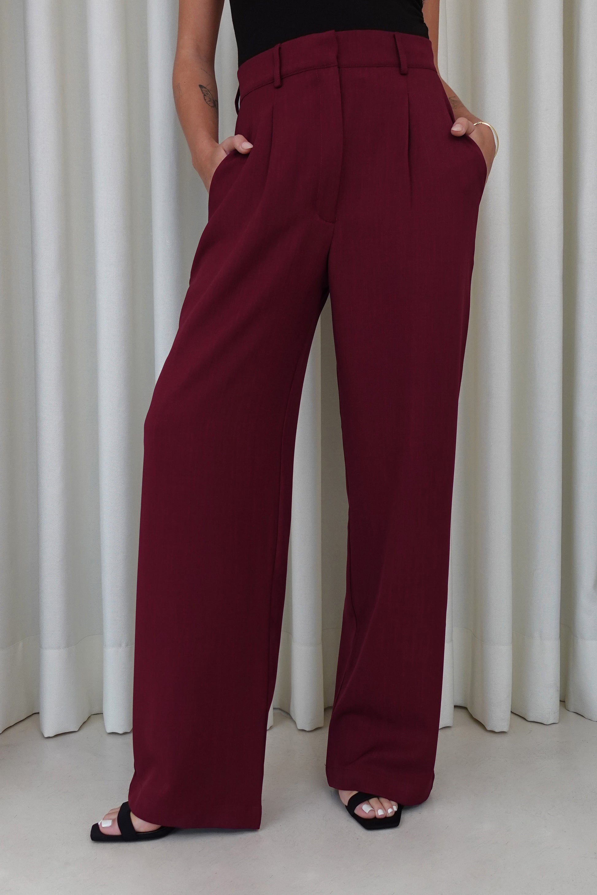 Pantalón sastre recto - Borgoña
