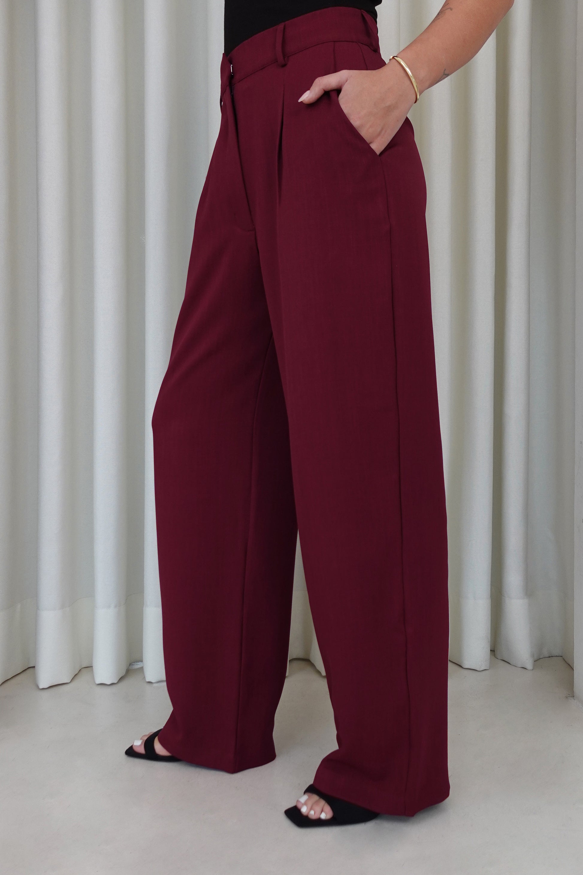 Pantalón sastre recto - Borgoña