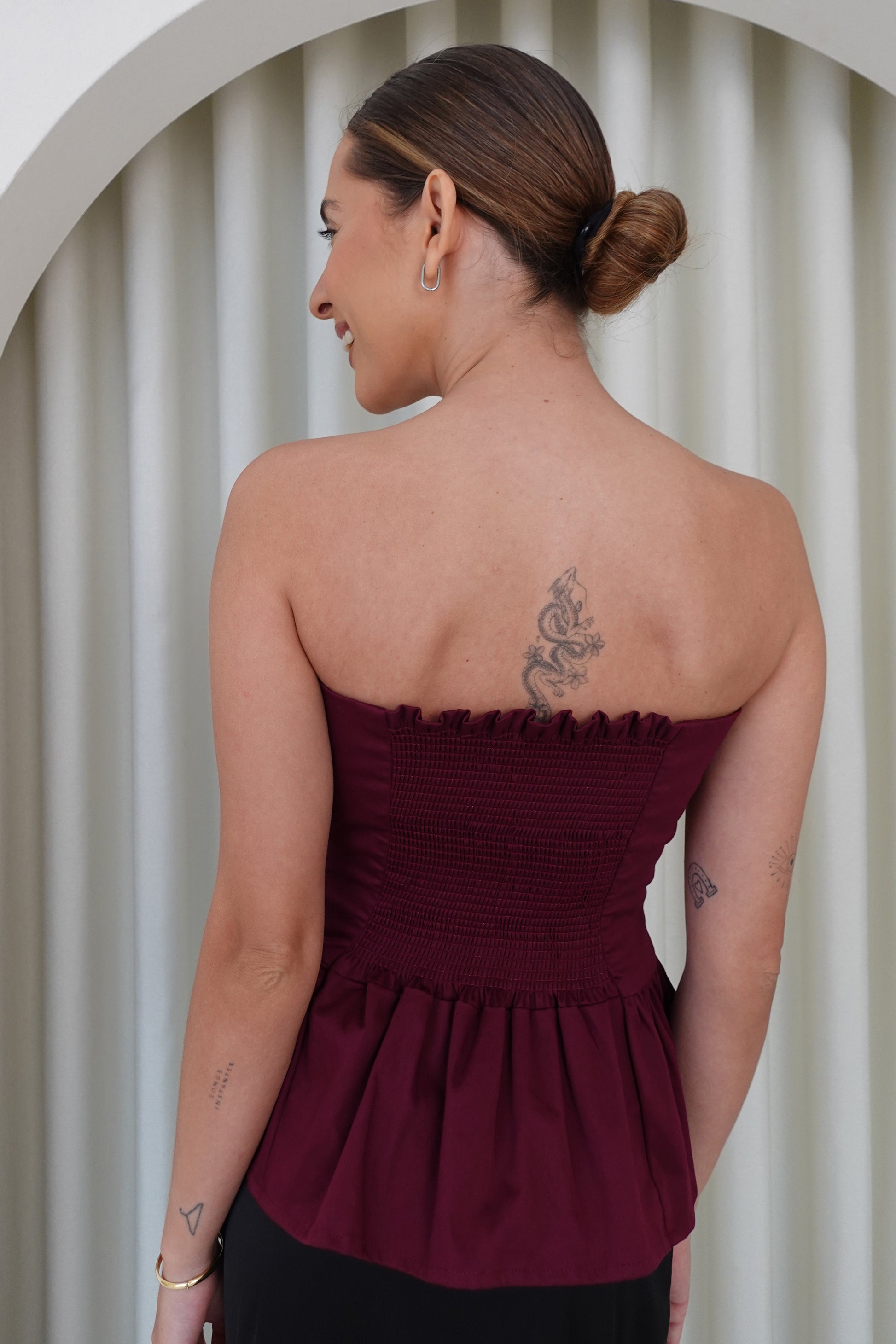 Top peplum - Borgoña