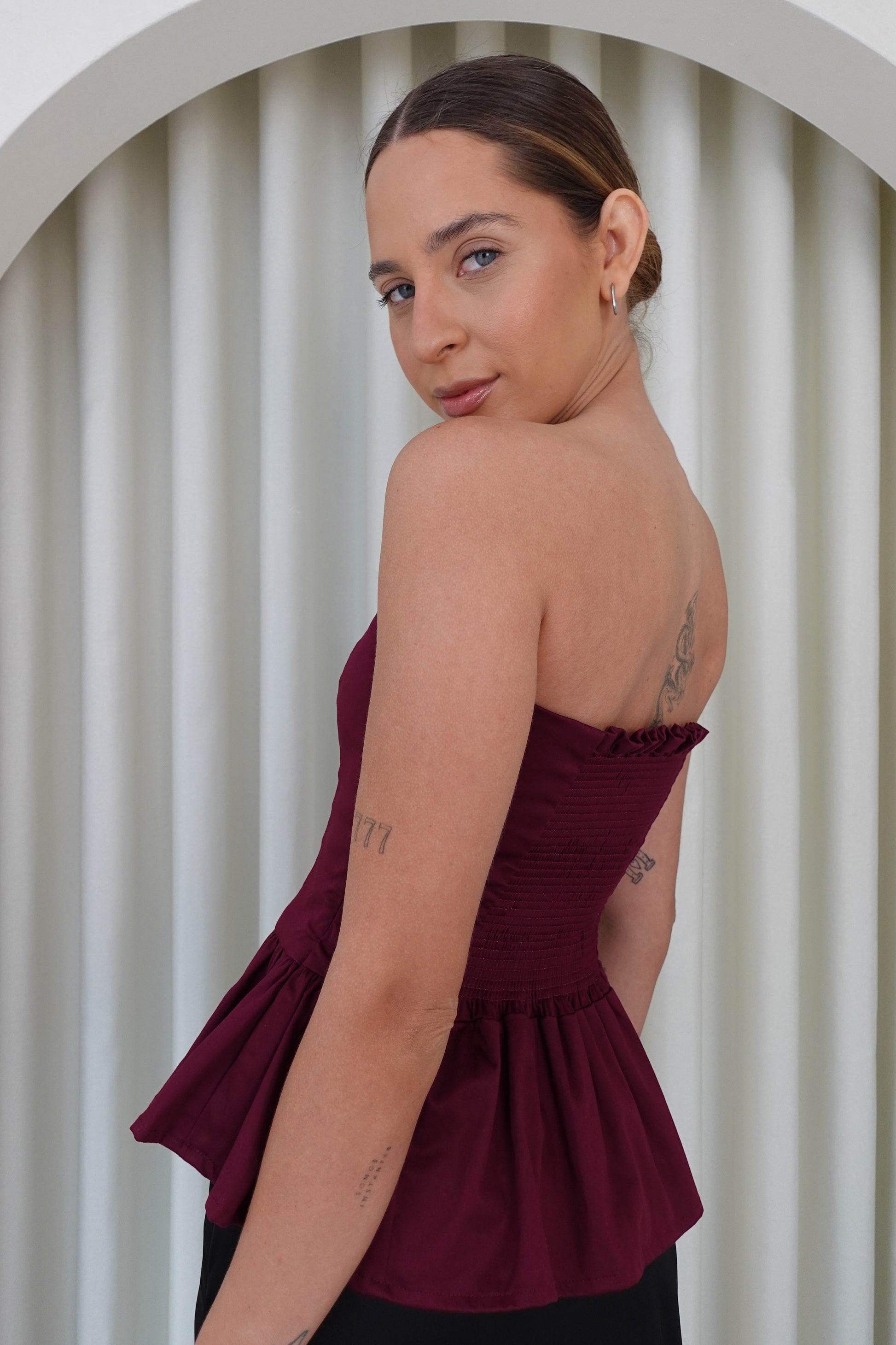 Top peplum - Borgoña