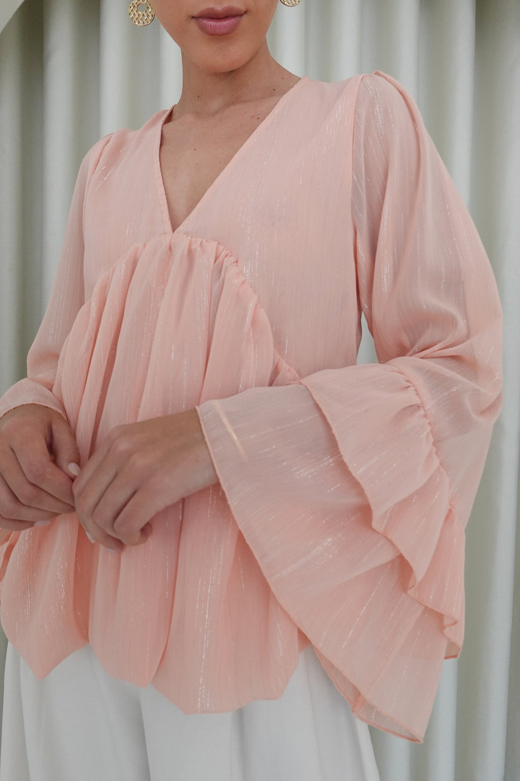 Blusa escote V - Melón