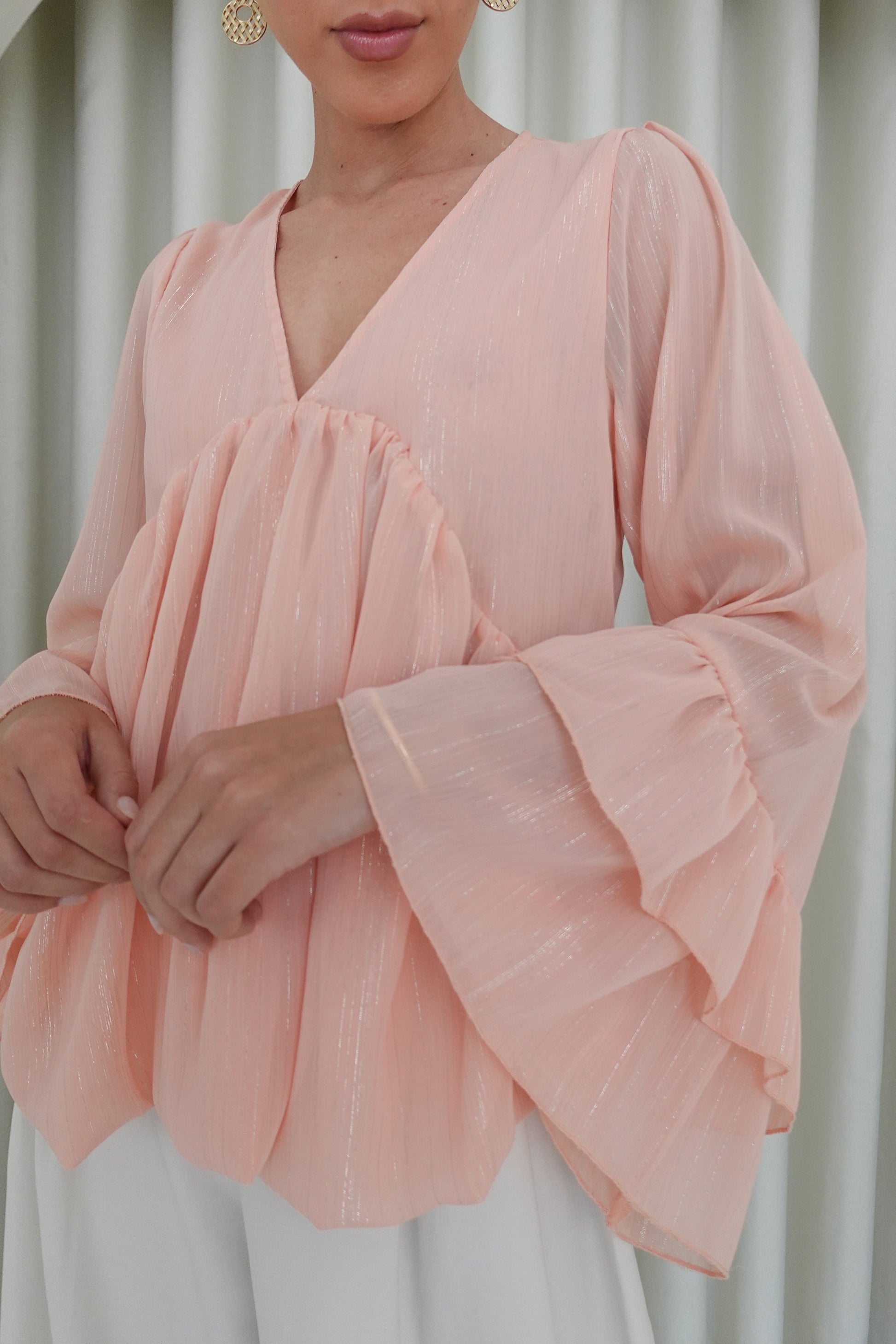 Blusa escote V - Melón