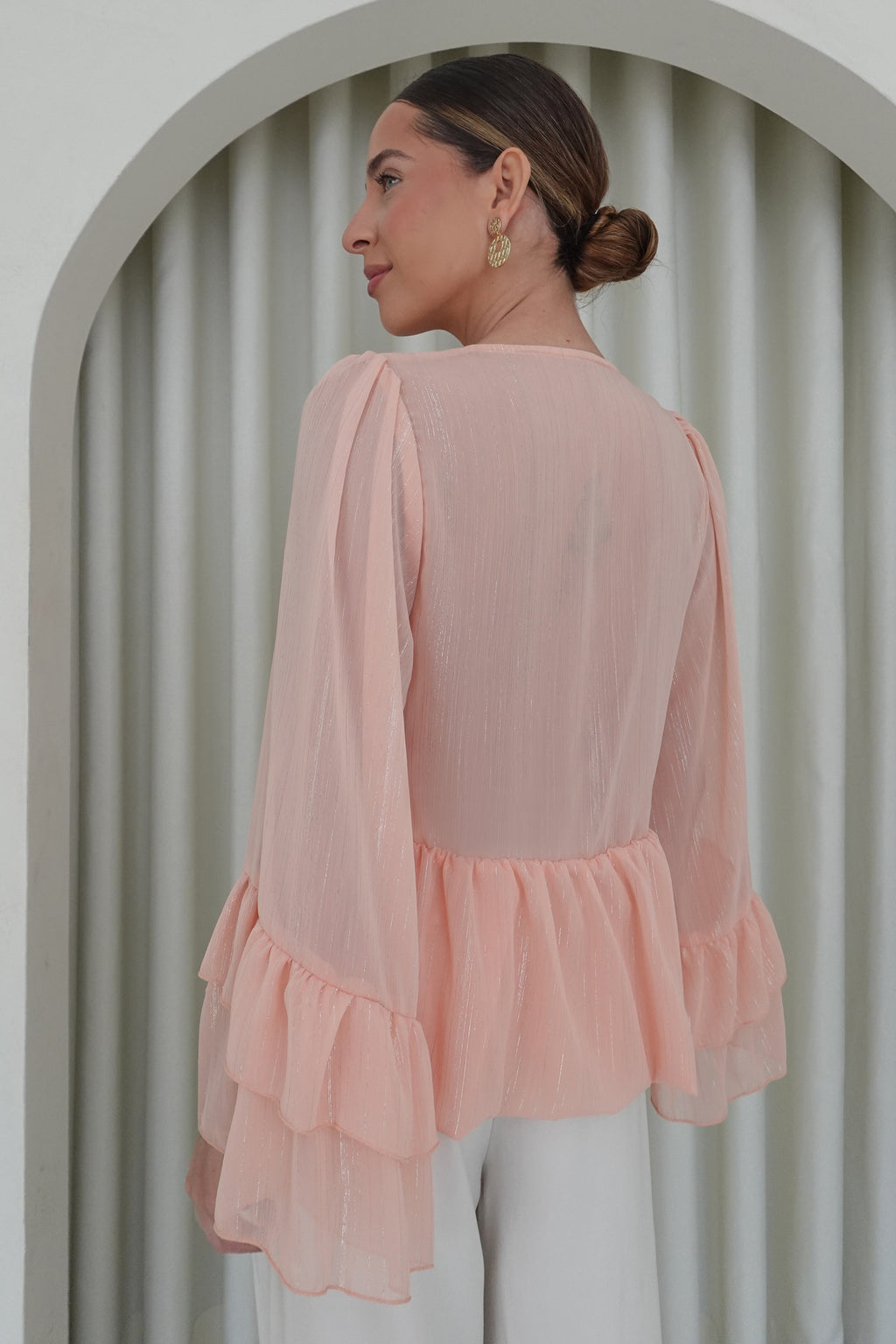 Blusa escote V - Melón