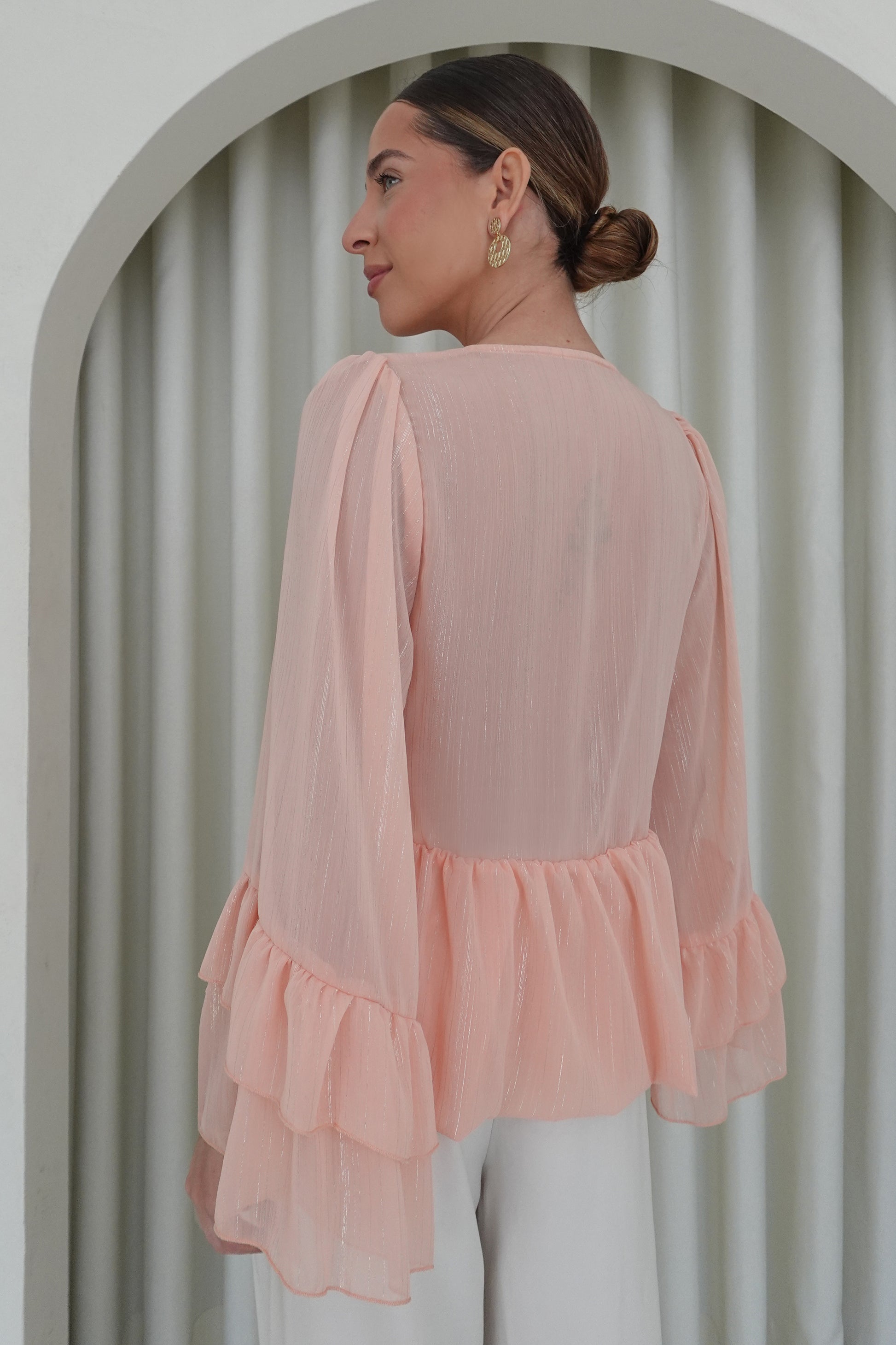 Blusa escote V - Melón
