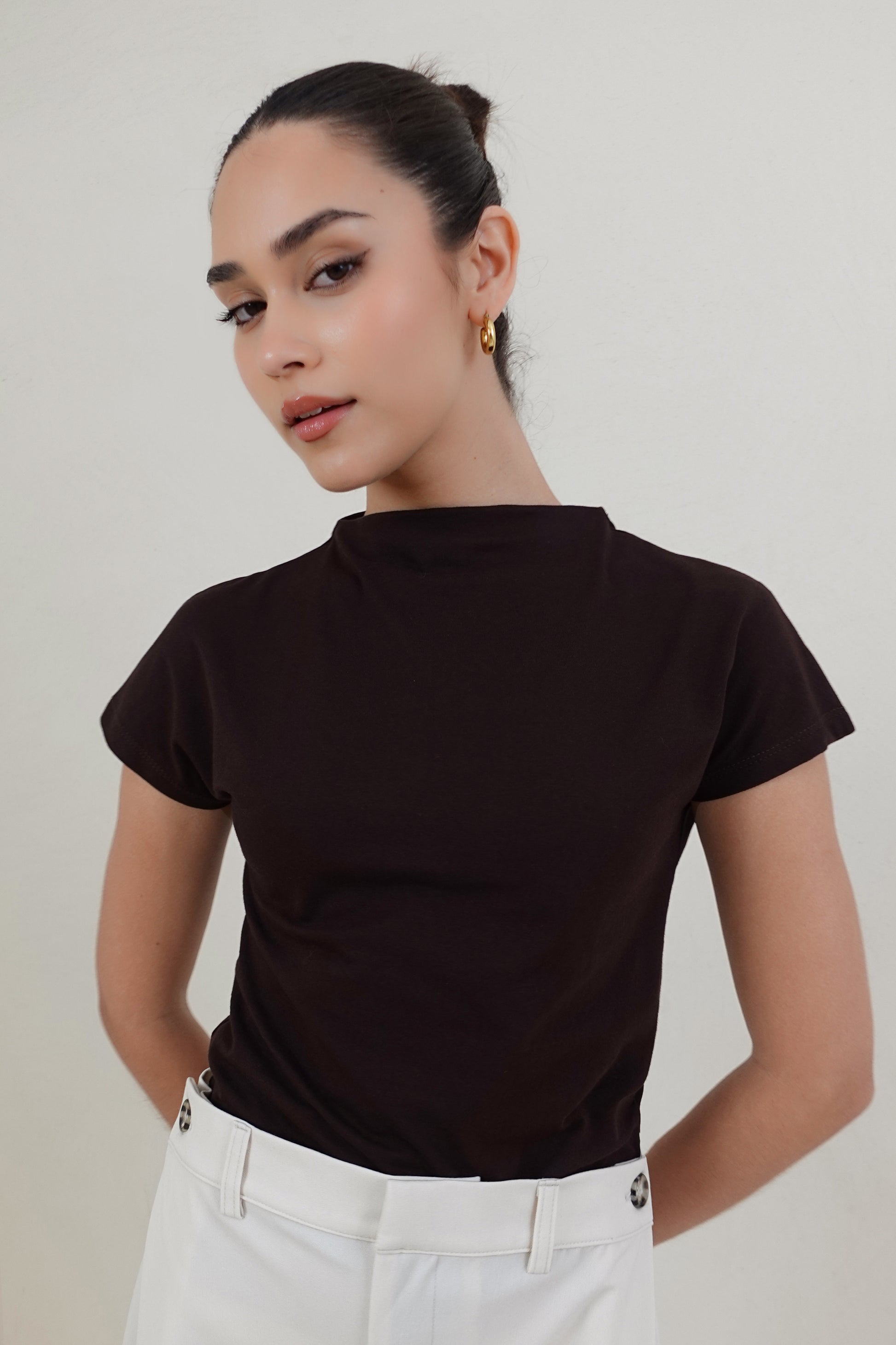 Top cuello alto - Chocolate