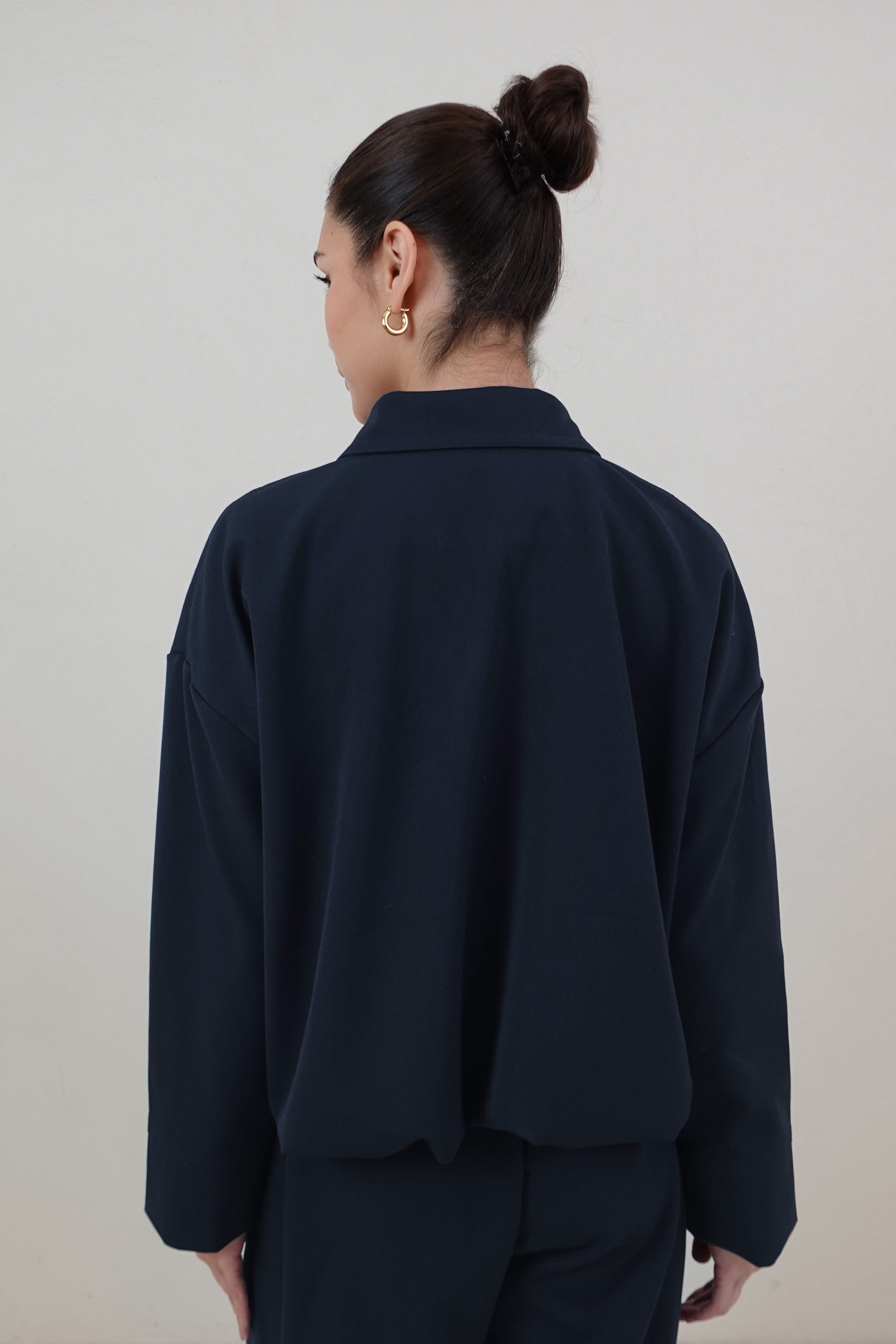 Chaqueta bomber con cierre - Azul