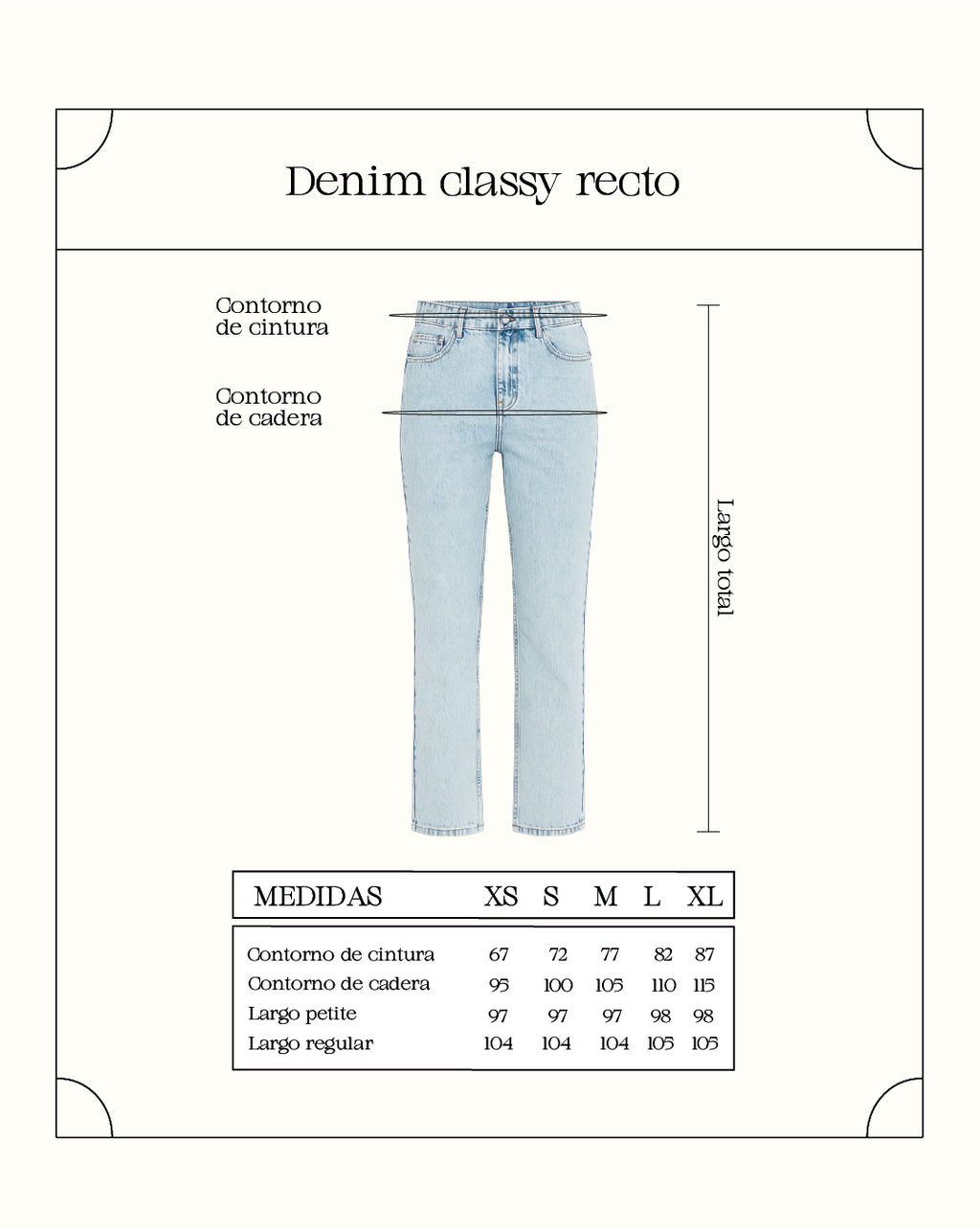 Denim classy recto - Celeste