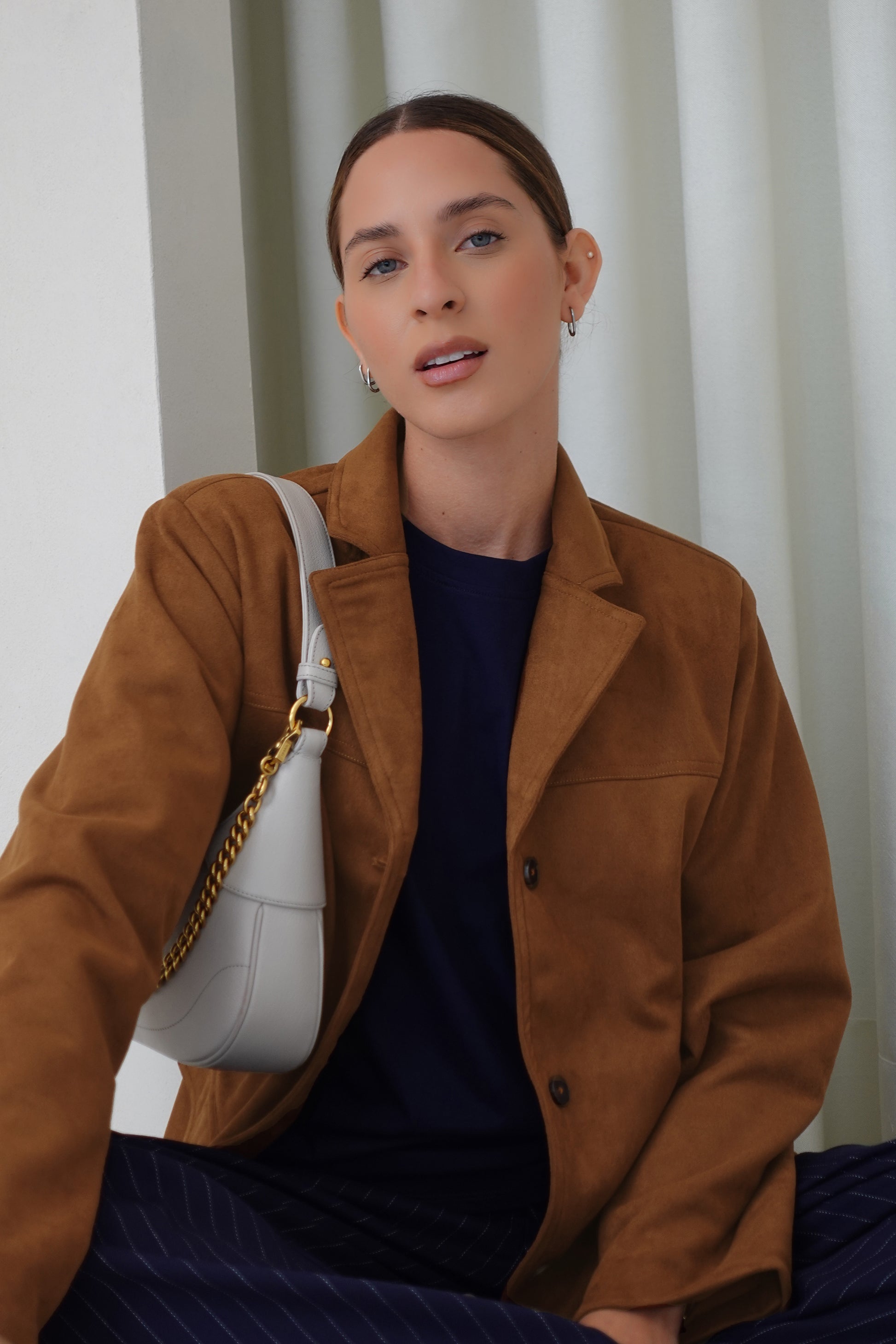 Blazer de suede - Camel