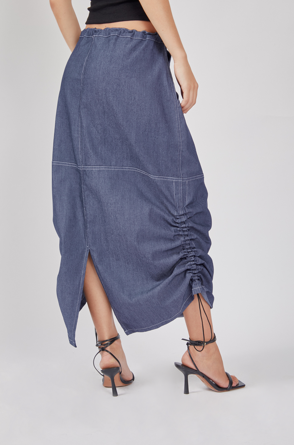 Falda denim larga - Azul oscuro