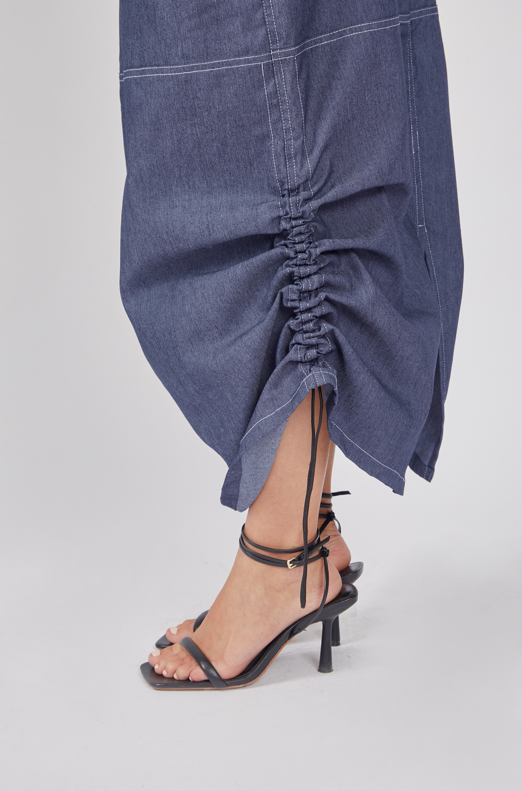 Falda denim larga - Azul oscuro