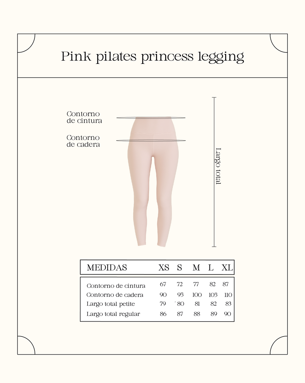 Pink pilates princess legging - Rosa nude