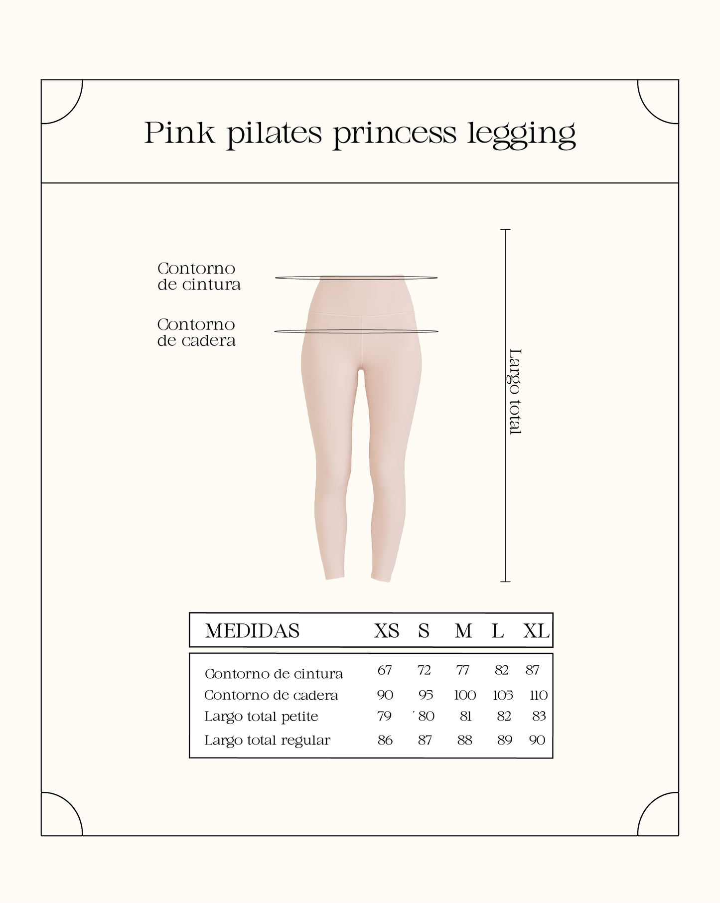 Pink pilates princess legging - Rosa nude