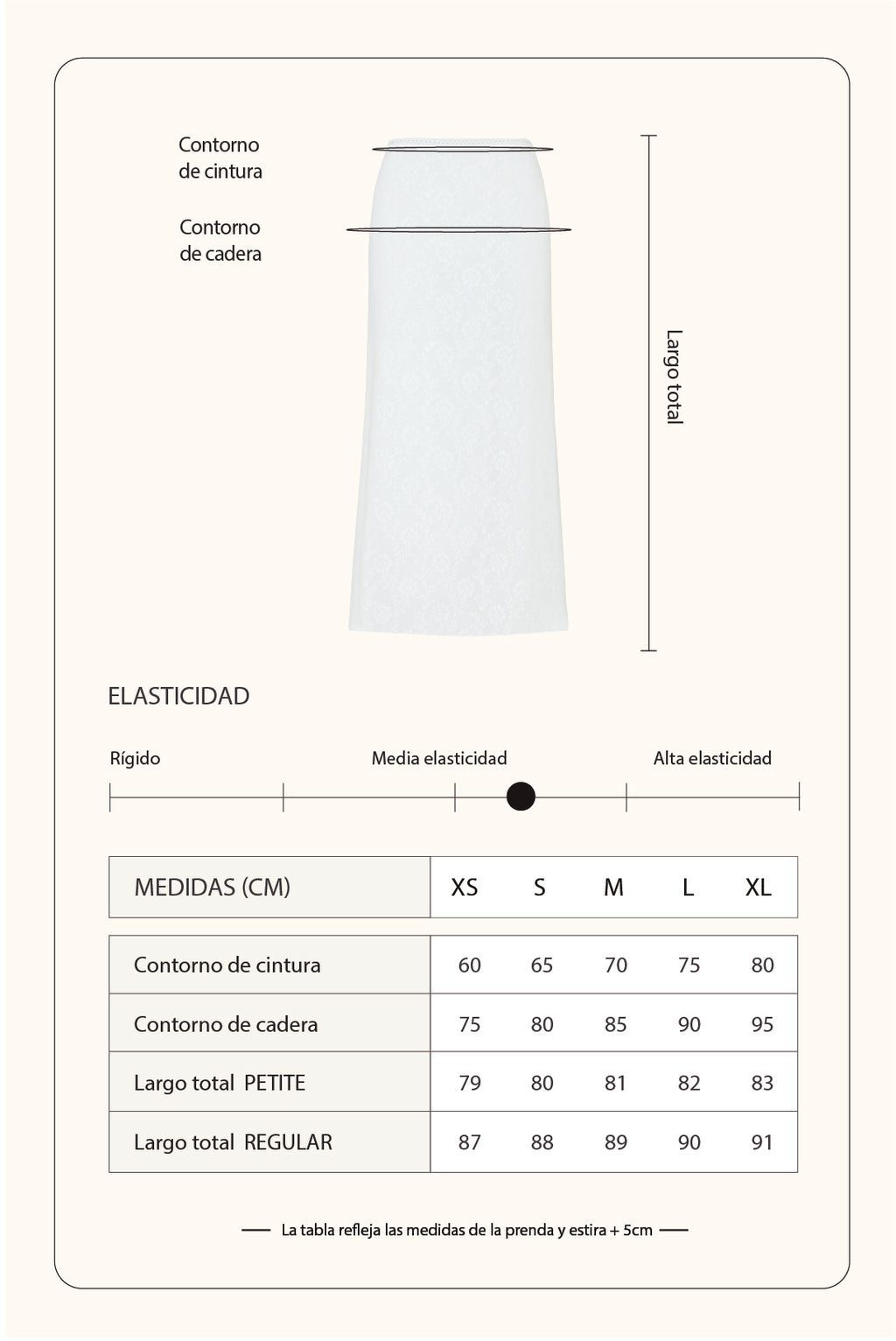 Falda midi encaje - Perla