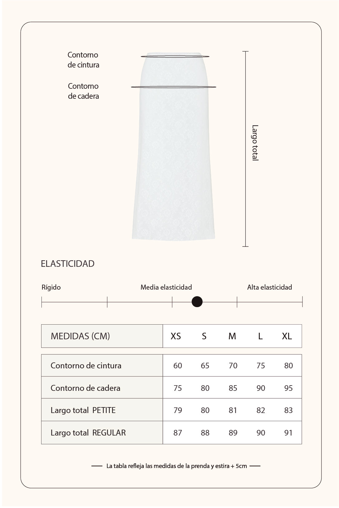 Falda midi encaje - Perla