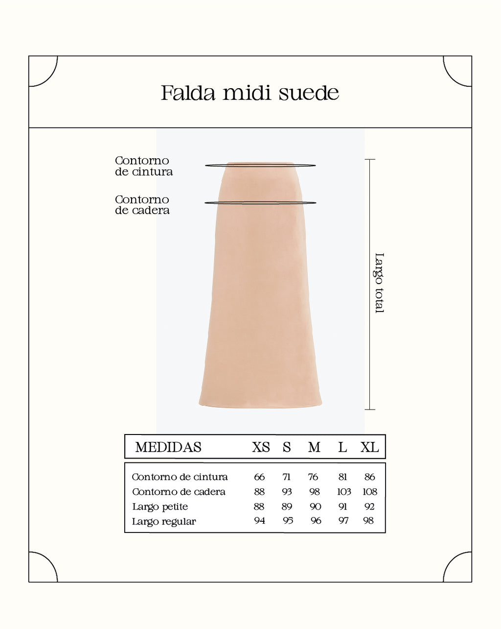Falda midi suede - Hueso
