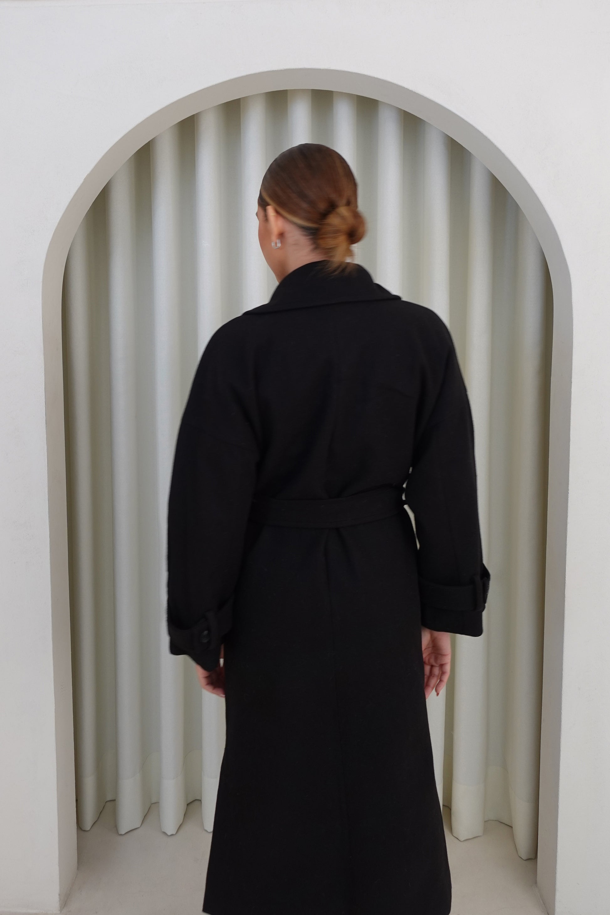 Abrigo largo oversized - Negro