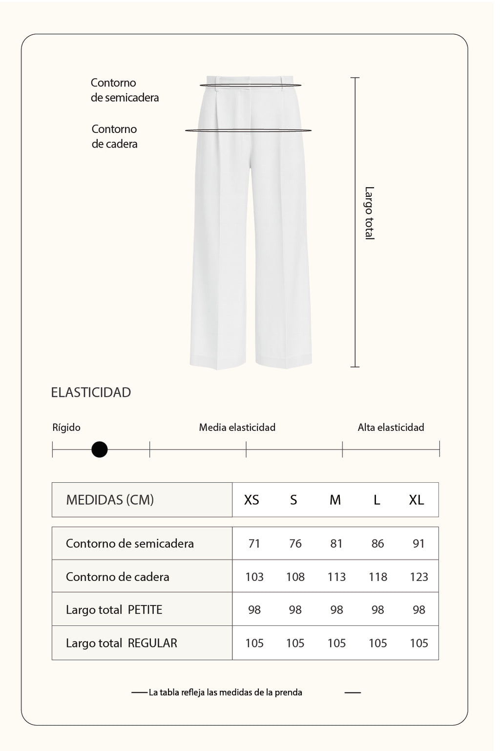 Pantalón sastre semicadera - Perla