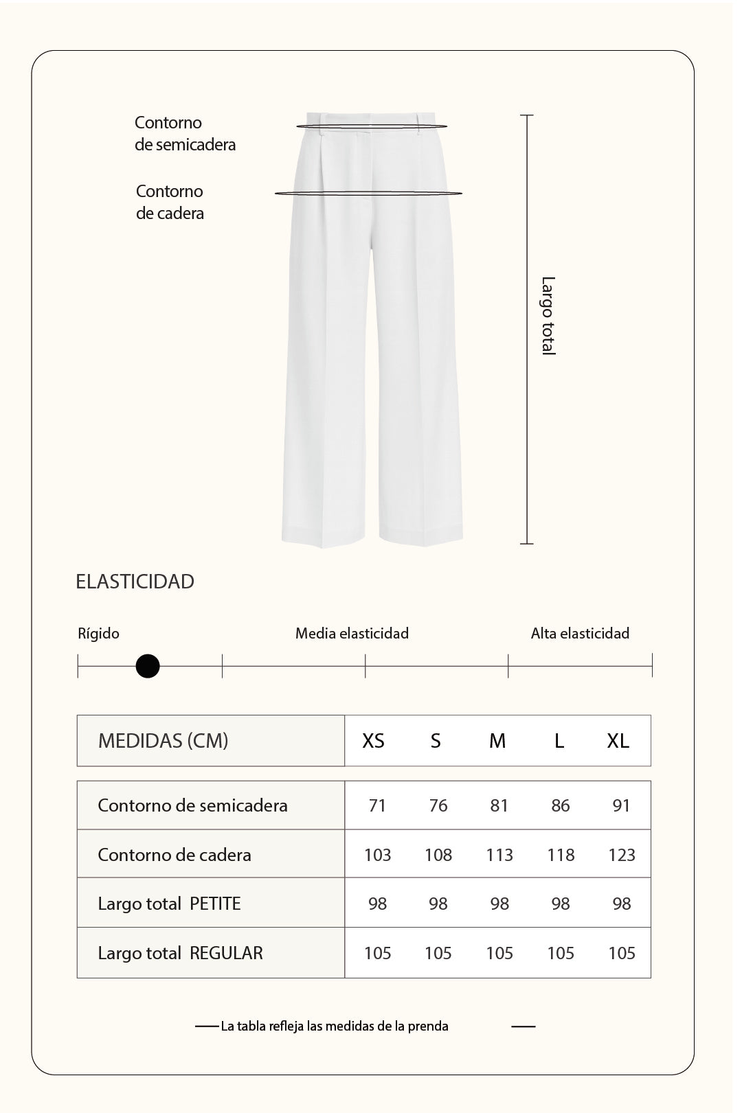 Pantalón sastre semicadera - Perla