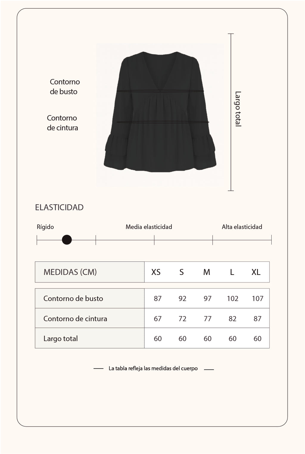 Blusa escote V - Negro