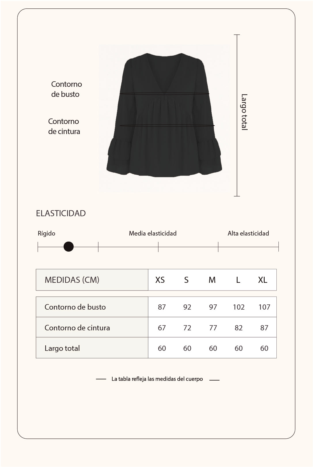 Blusa escote V - Negro