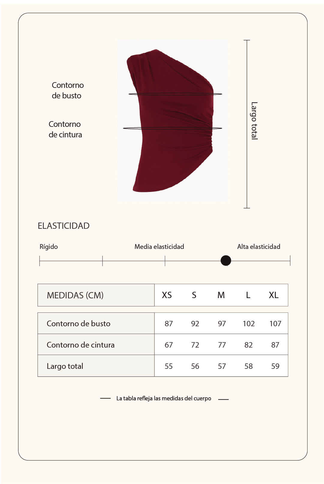 Top asimétrico Hera - Borgoña