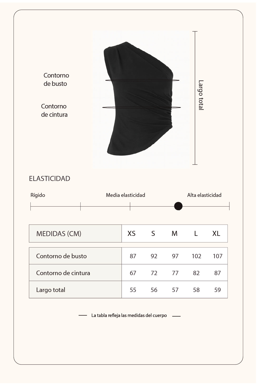 Top asimétrico Hera - Negro