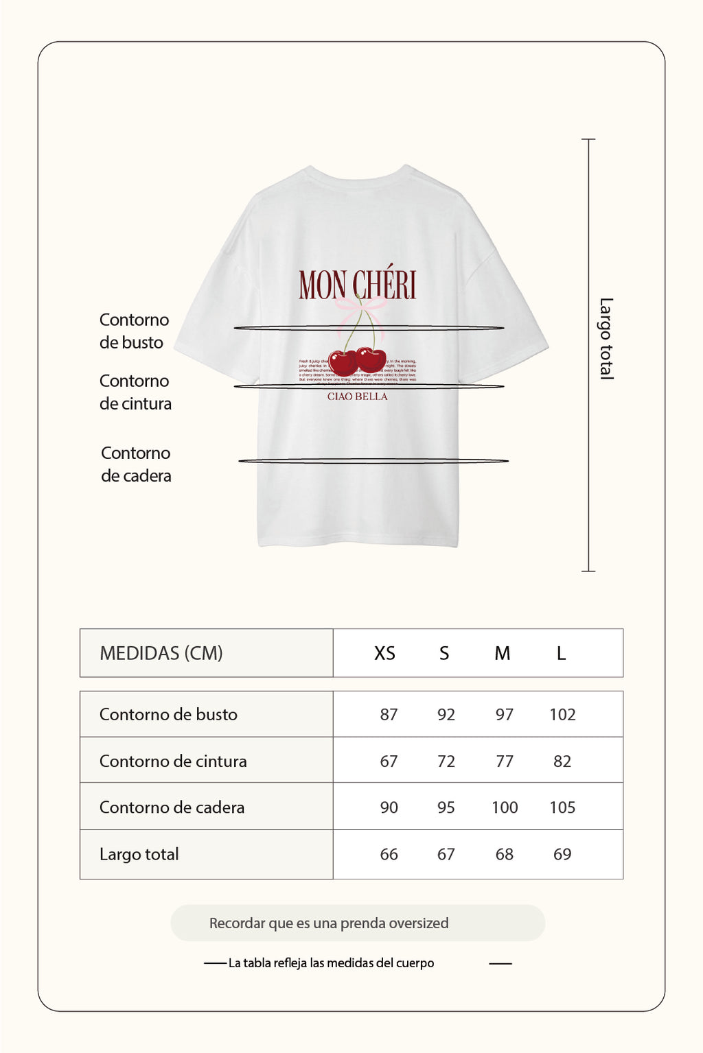 Camiseta oversized estampada - Perla