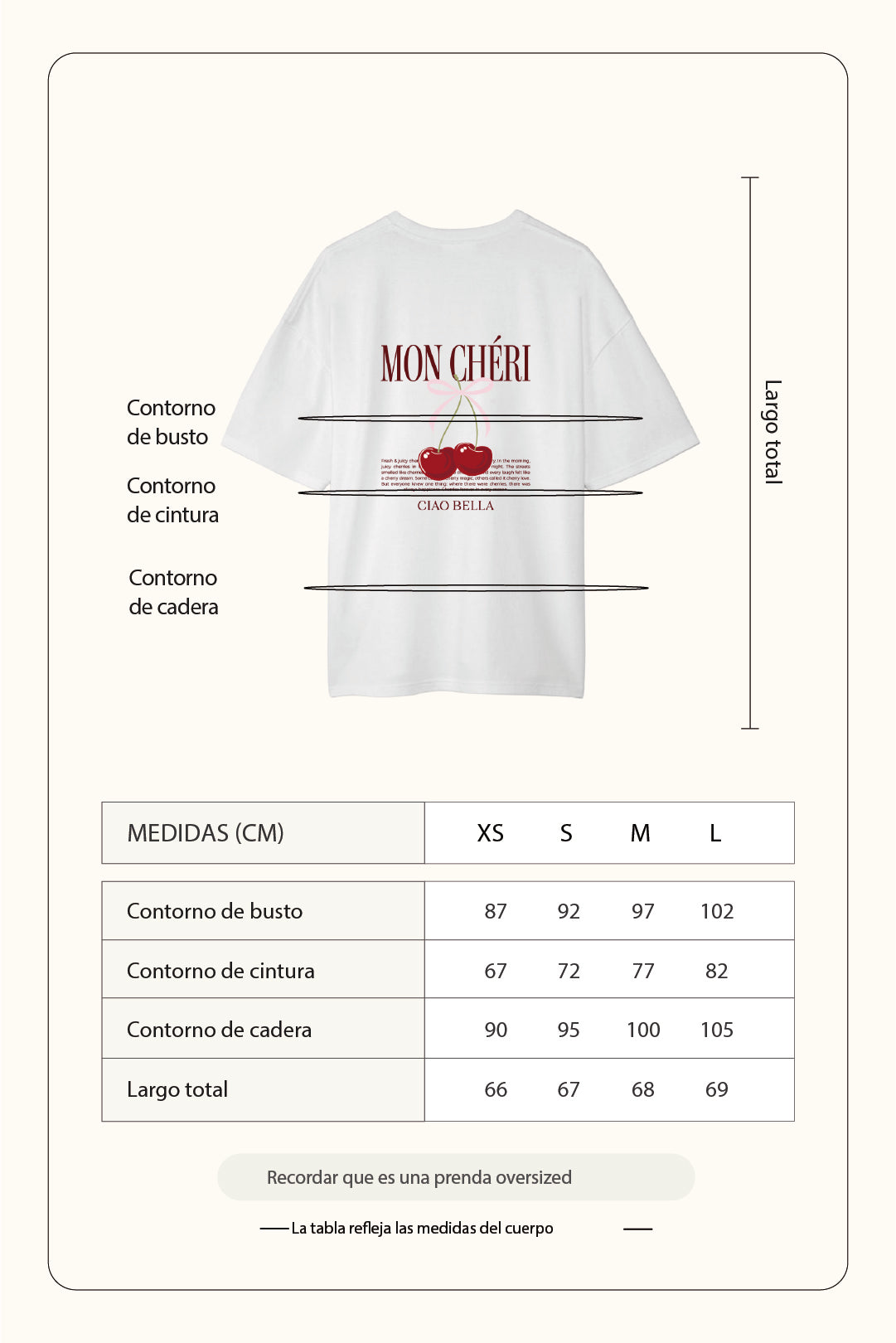 Camiseta oversized estampada - Perla