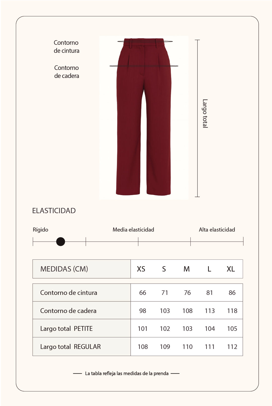 Pantalón sastre recto - Borgoña