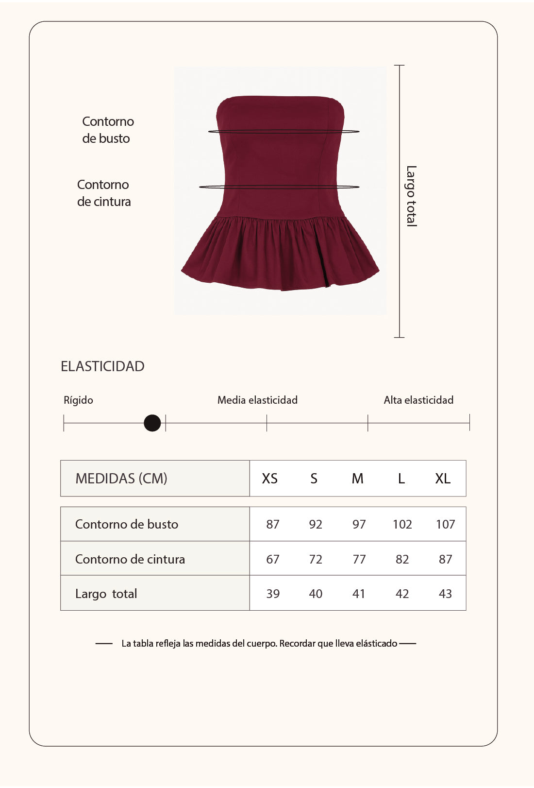 Top peplum - Borgoña